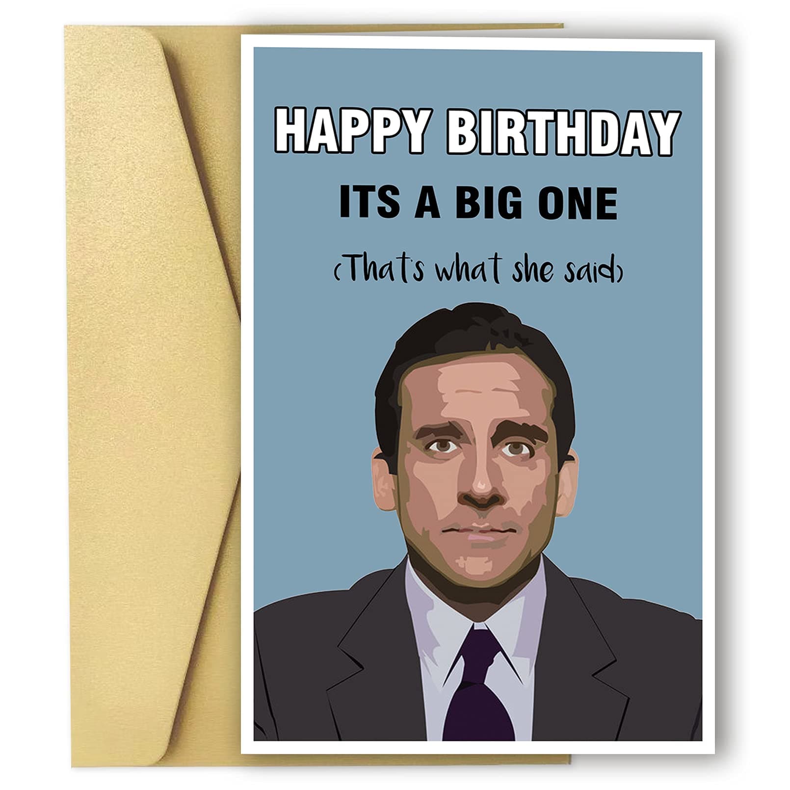 Ziwenhu Happy Birthday Card for Him, Funny Birthday Gifts for Women, Michael Scott Bday Card for Her, The Office Birthday Card for Friend