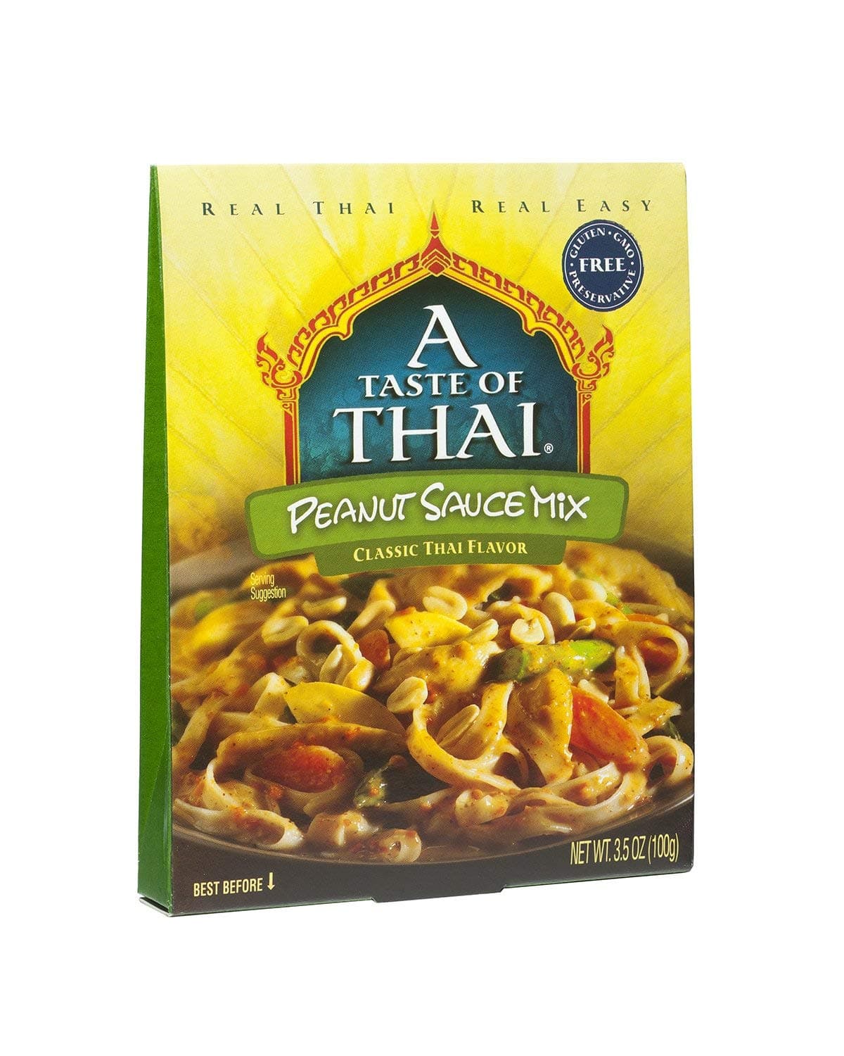 A Taste of Thai Peanut Sauce Mix Packets | Authentic Thai-Style Sauce with Ground Peanuts & Traditional Spices | Ready in Minutes | No Artificial Flavors | Non-GMO, Gluten-Free – (6 Pack, 3.5 oz Each)