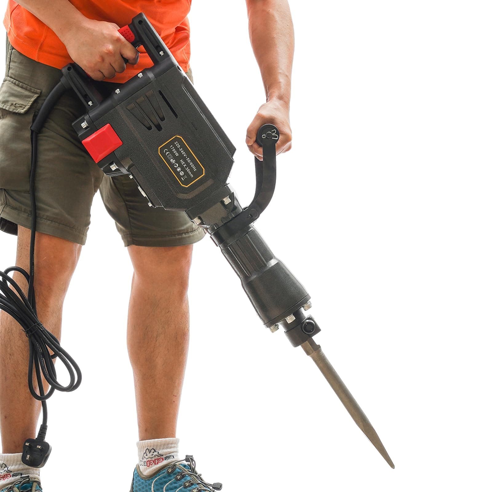 Electric Demolition Jack Hammer, 1700W Heavy Duty Jack Hammer Garden Tree Dig...