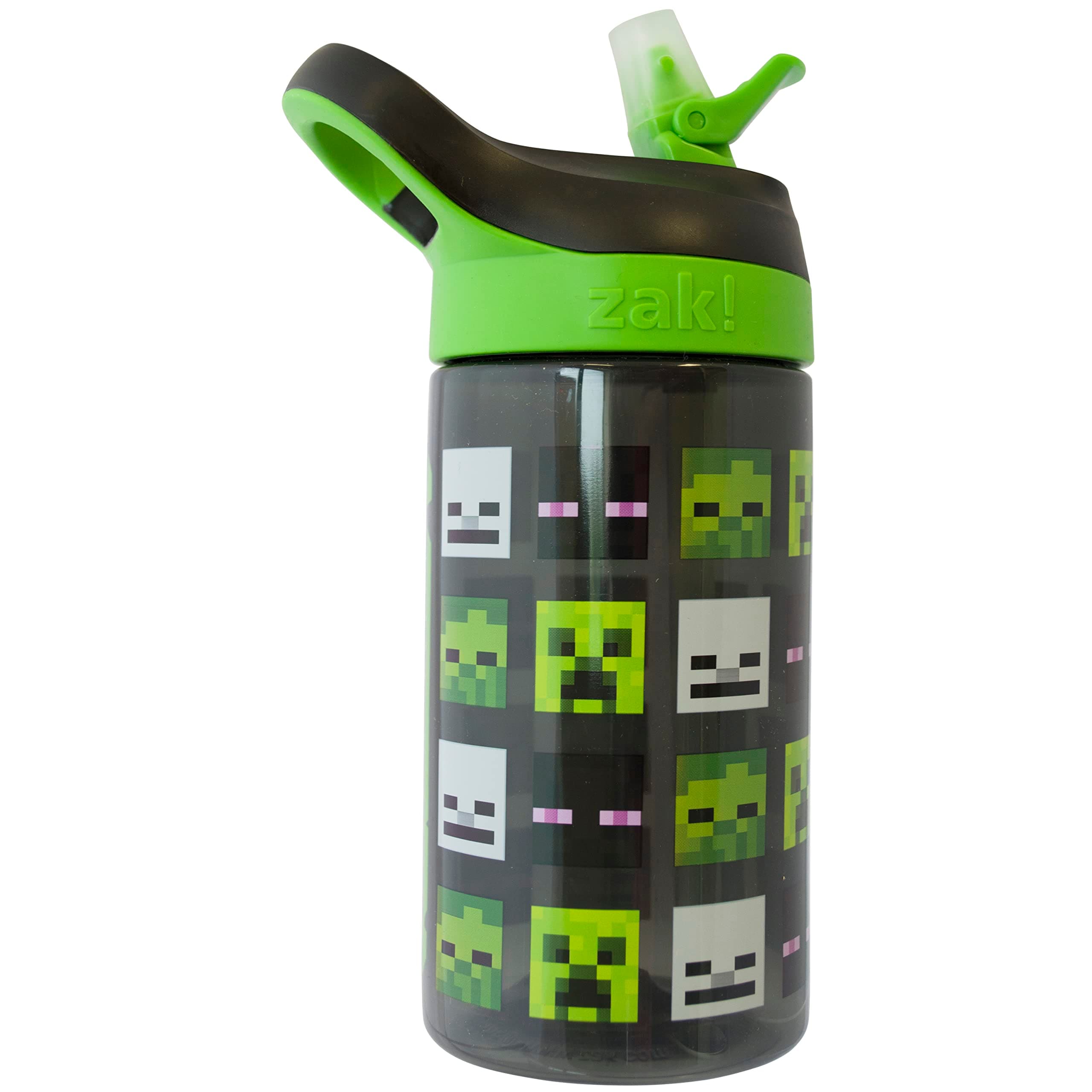 Minecraft Mob Heads 450ml Drinks Bottle Eco Friendly School Water Bottle + Removable straw Leak Proof Gift for Minecraft Gamers