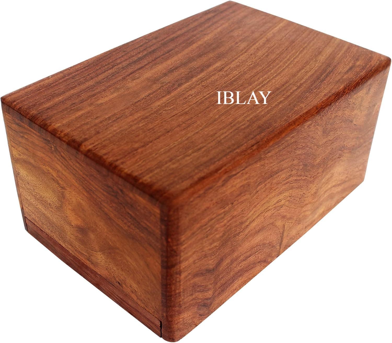 Indian Glance Wooden Urn Box - Urn for Human Ashes Funeral Cremation Urn (X-Large 9.5″ x 6.5″ x 5″ Urn Holds: 200 cu. in.)