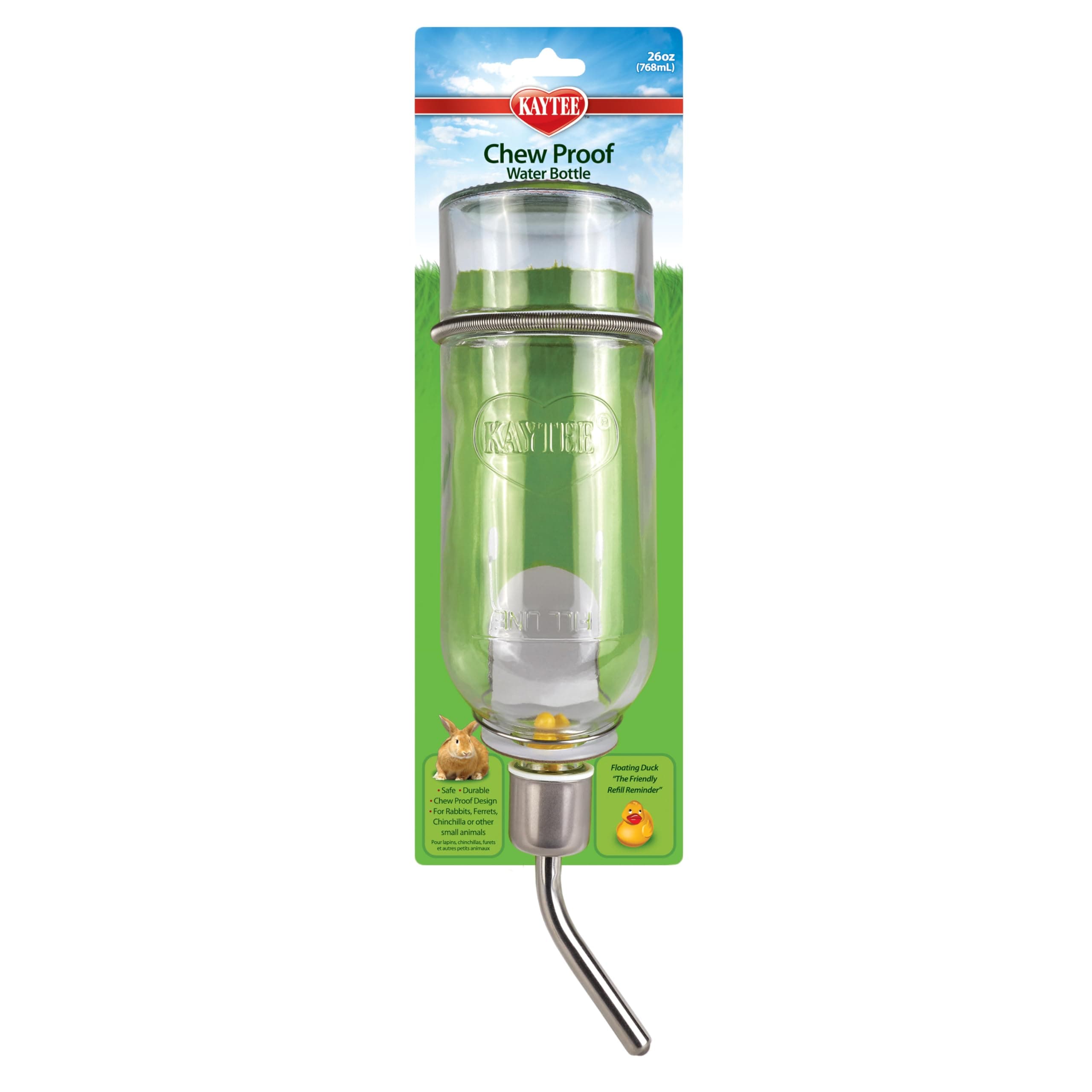 Kaytee Chew-Proof Water Bottle for Pet Ferrets and Rabbits, 26 oz