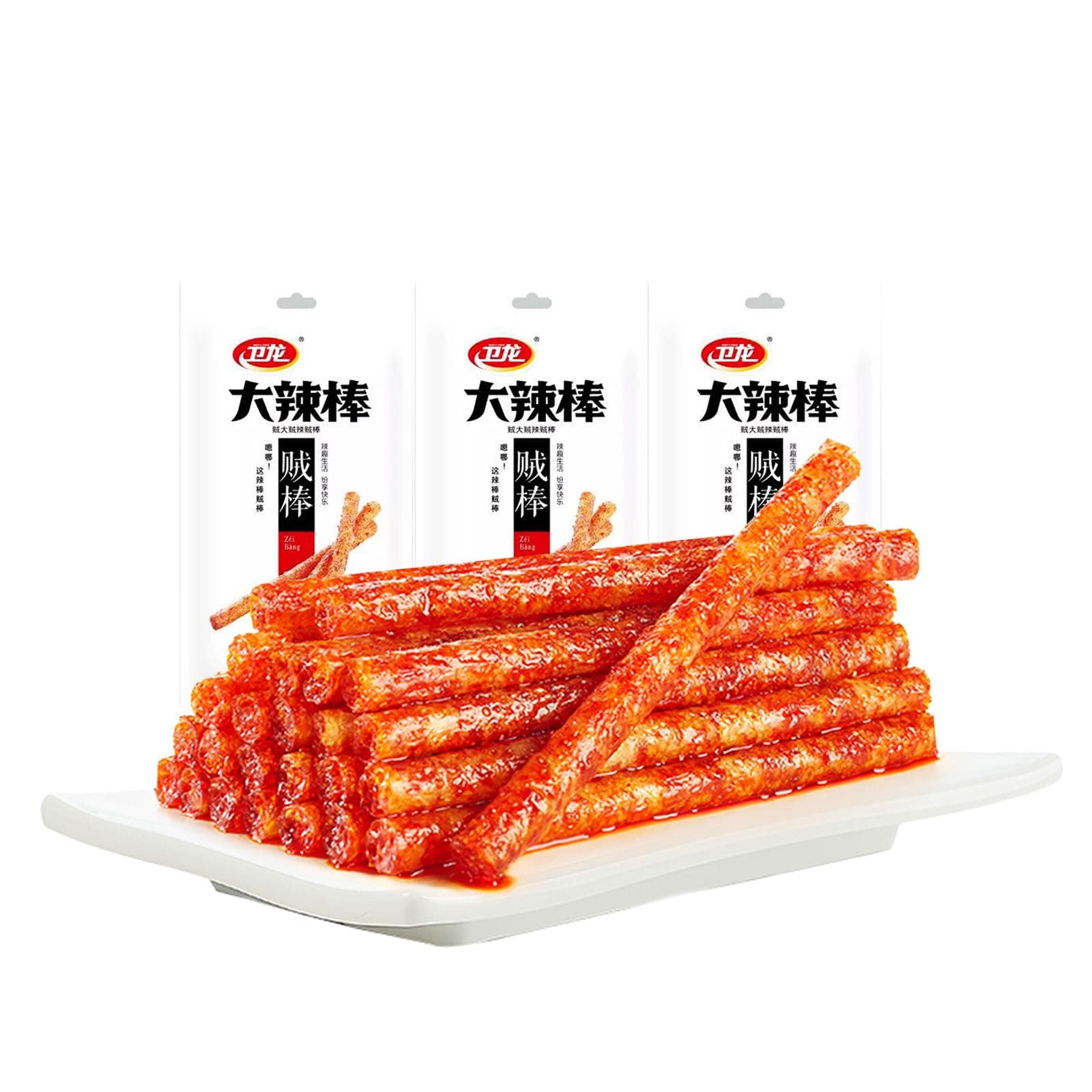 Spicy Strips - Spicy Gluten Latiao, Chinese Special Casual Snack Food, Made From Wheat/Chili/Spice, Low Sugar and Low Calories, Best Vegan, 78g (Pack of 3)