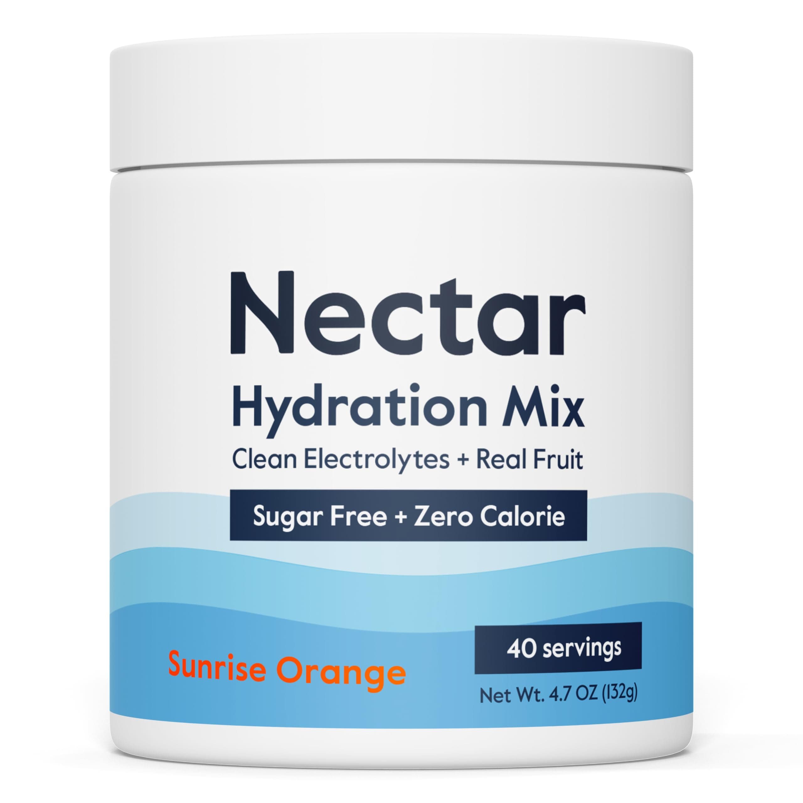 Nectar Sugar Free Electrolytes Powder - Organic Fruit No Sugar or Calories - Hydration Powder for Dehydration Relief and Rapid Rehydration - Keto and Paleo (Orange 40 Serving Tub)