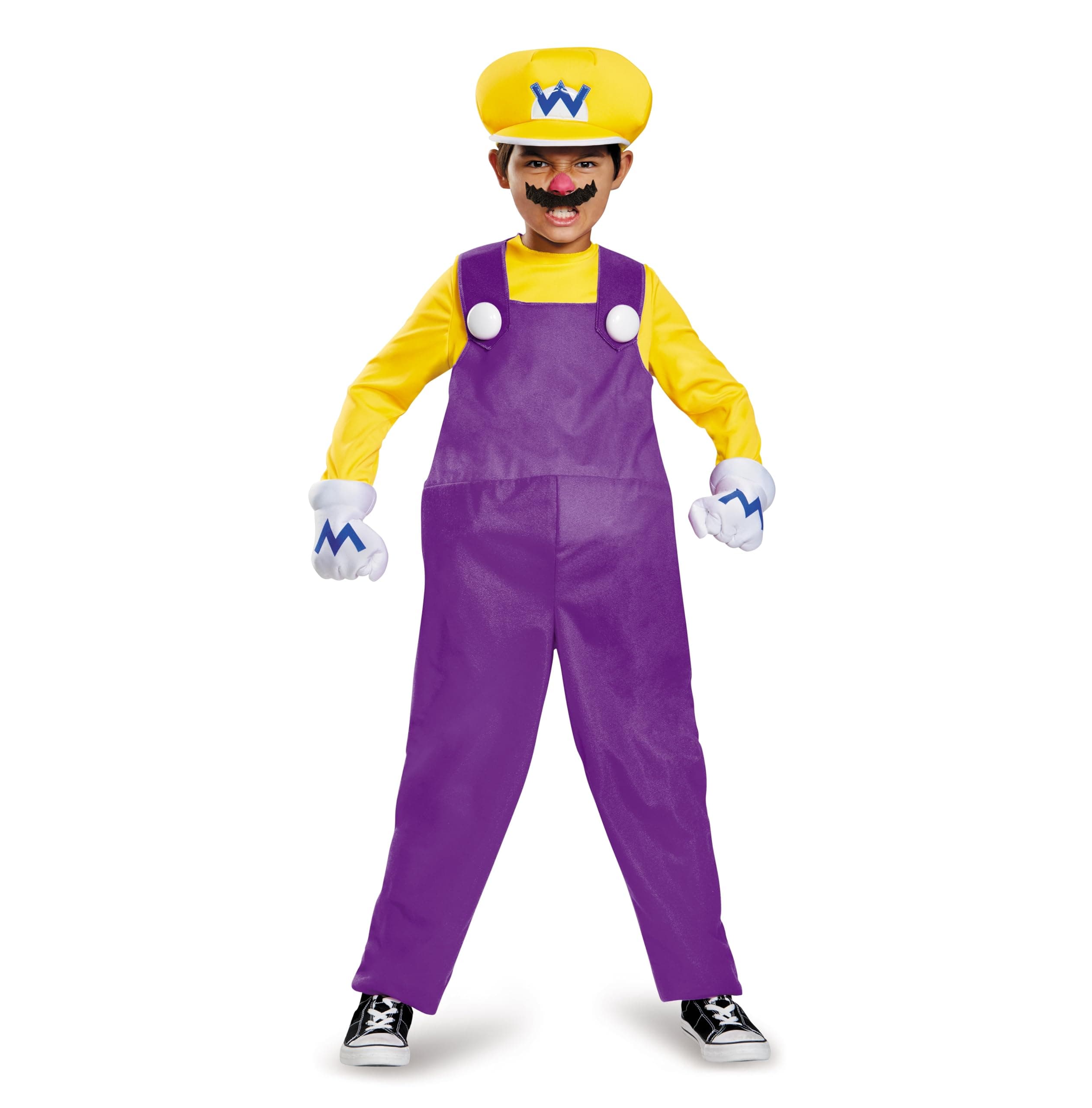 DISGUISE 98815K Deluxe Wario Mario Costume Kids Halloween, M