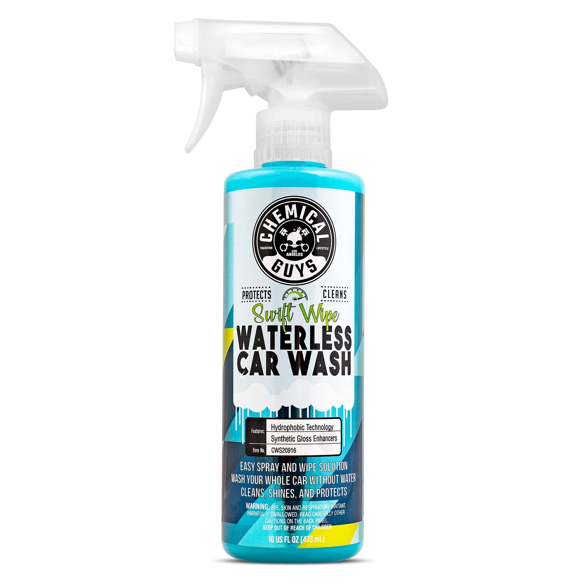 Chemical Guys Swift Wipe Sprayable Waterless Car Wash Spray - Spray and Wipe to Safely Clean and Shine Cars, Trucks, Motorcycles, RV & More, High Lubrication Formula, 16 oz