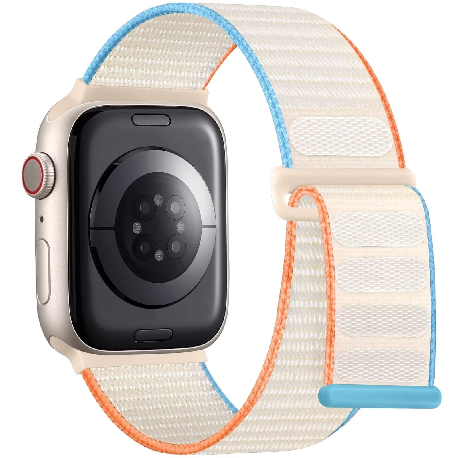 - VEMIGON Soft Breathable Nylon Sport Band Compatible with Apple Watch Strap 38mm 40mm 41mm 42mm 44mm 45mm 46mm 49mm, Adjustable Velcro Solo Loop for Series 11 10 9 8 7 6 5 4 SE3 SE2 SE Ultra 3 2 1