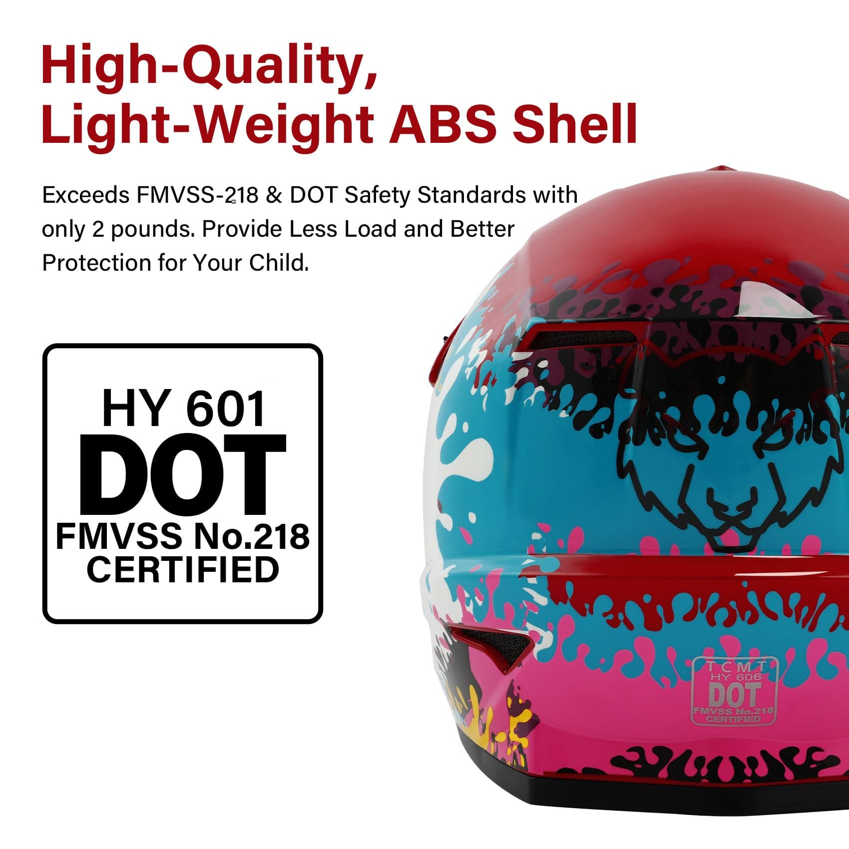 XFMT DOT Youth Kids Dirt Bike Helmet Full Face Motocross Helmets for Off-Road ATV Street Bike Four Wheeler Motorcycle with Goggles & Gloves, Spray Graffiti Large