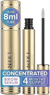 NYK1 CONCENTRATED Eyebrow Growth Serum For Thicker Brows (XL - 8ml) BrowForce Eyebrow Serum To Grow Brows Fuller Thicker Natural Eye Brow - Advanced Brow Growth Serums Formula For Eyebrows Regrowth