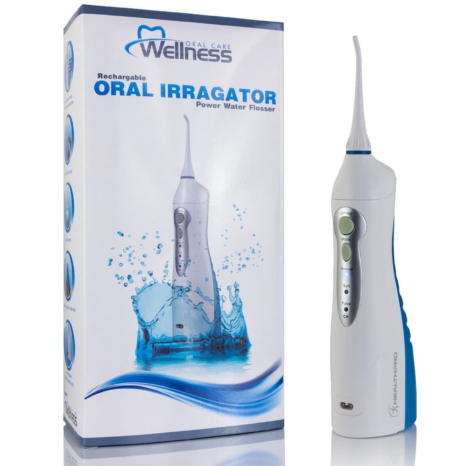 Wellness FC-10 Professional Ultra High Powered Oral Irrigator Water Flosser with Built-in Water Tank & Rechargeable Battery