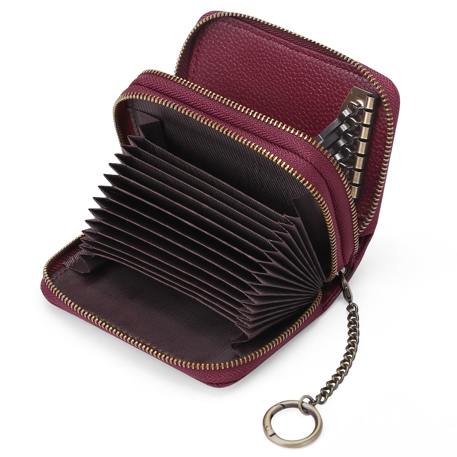 GOIACIISmall Genuine Leather Wallet for Women, RFID Blocking Card Holder Wallet