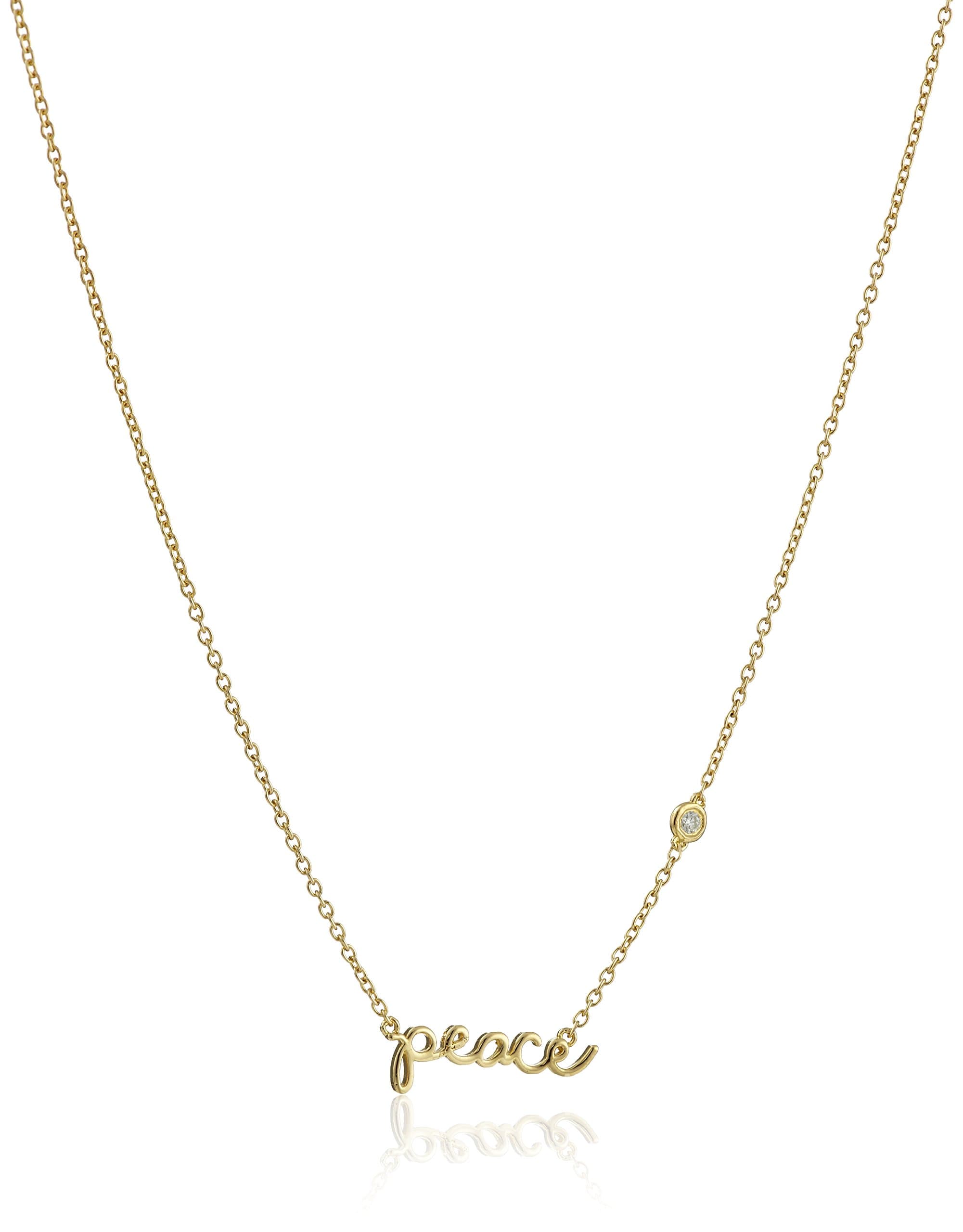 Syd by SE "Peace" Necklace with Diamond Bezel