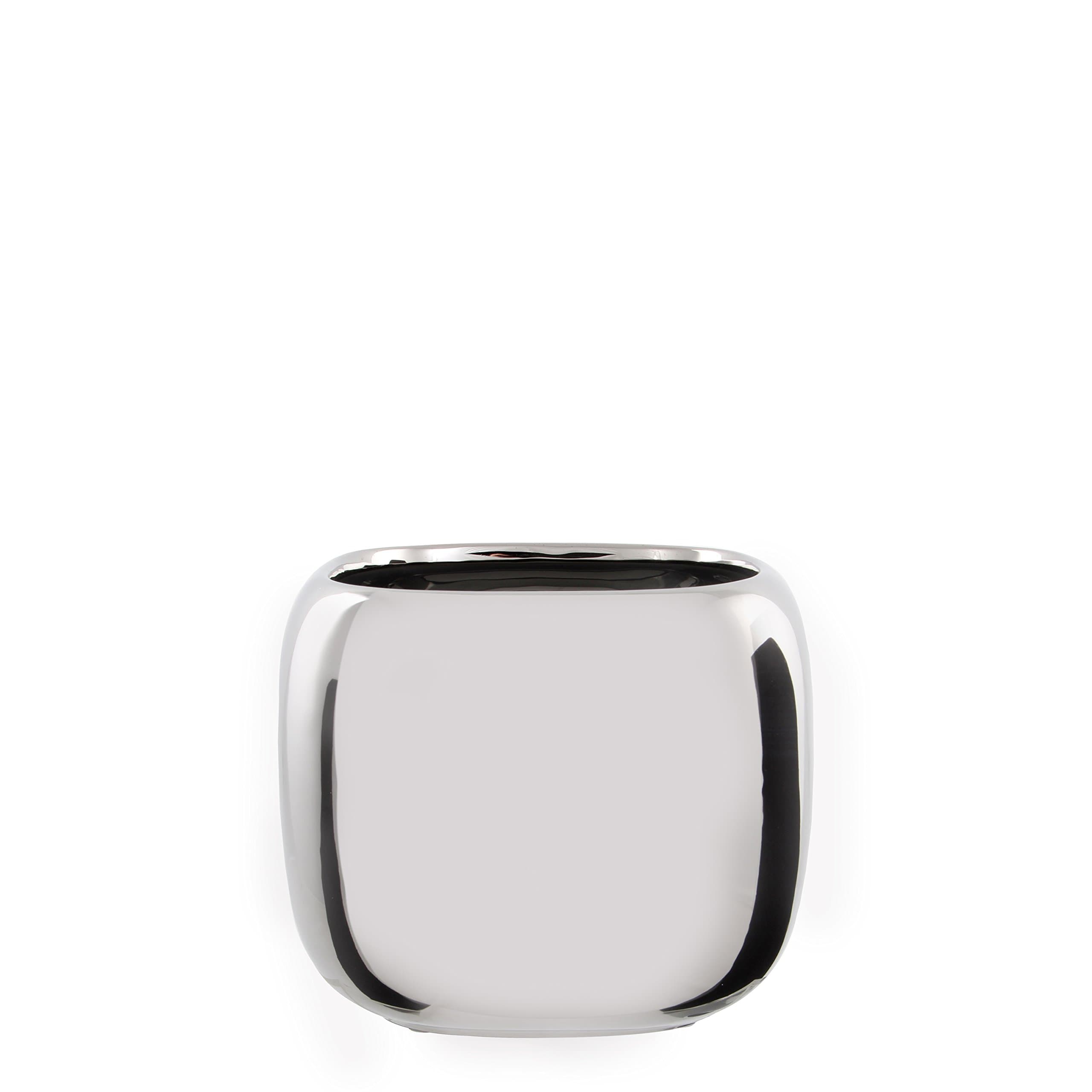 Mica Decorations Manon Planter, Ceramic, Silver, 13 x 13 x 10.5 cm