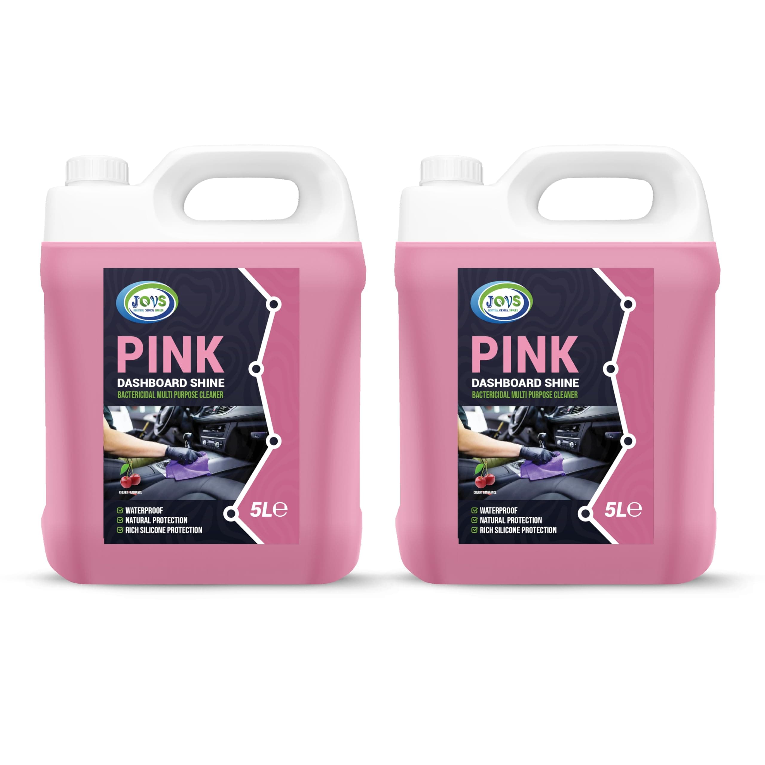 JOVS Pink Dashboard Shine 2 X 5L - Cherry Fragrance | Ultimate Cleaner & Shine for Car Dashboards | Interior & Plastic Restorer | Professional Grade with Refreshing Scent