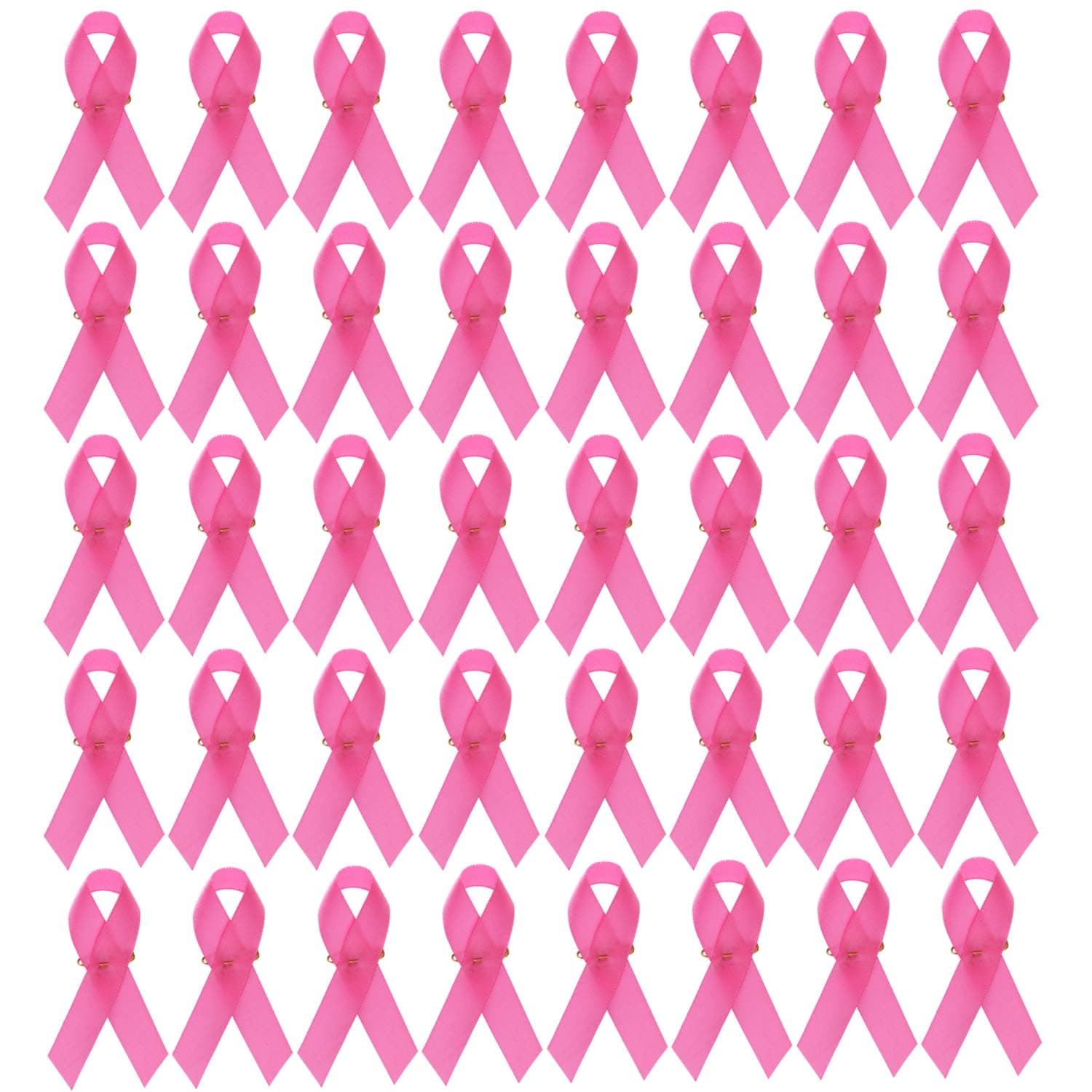 Llxieym Pink Ribbons Satin Pins Breast Cancer Awareness Safety Pins for Breast Cancer (250)