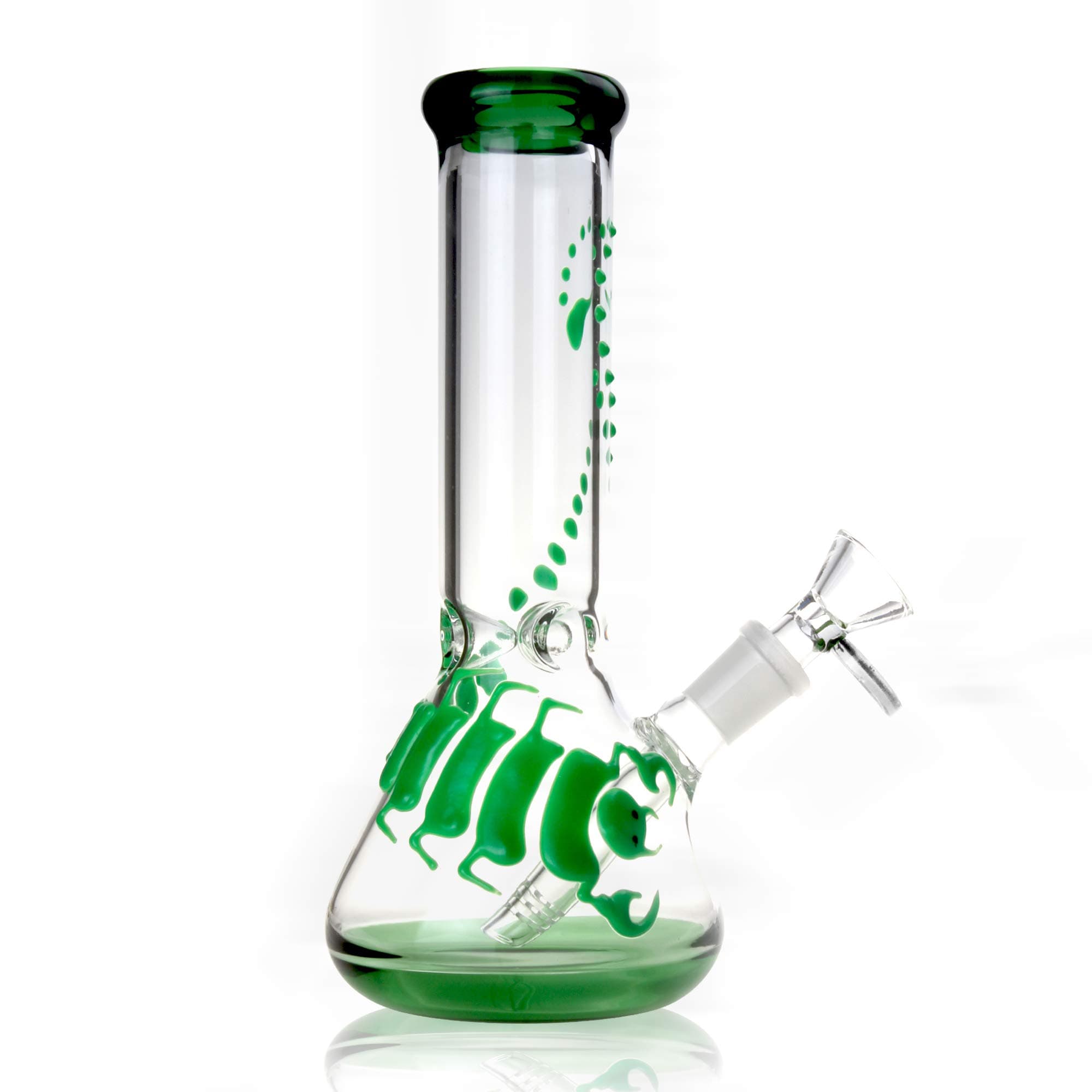 GOOLUS Luminous Glass Bong Handmade Glass High 8in Joints 14.5mm Recycler Green