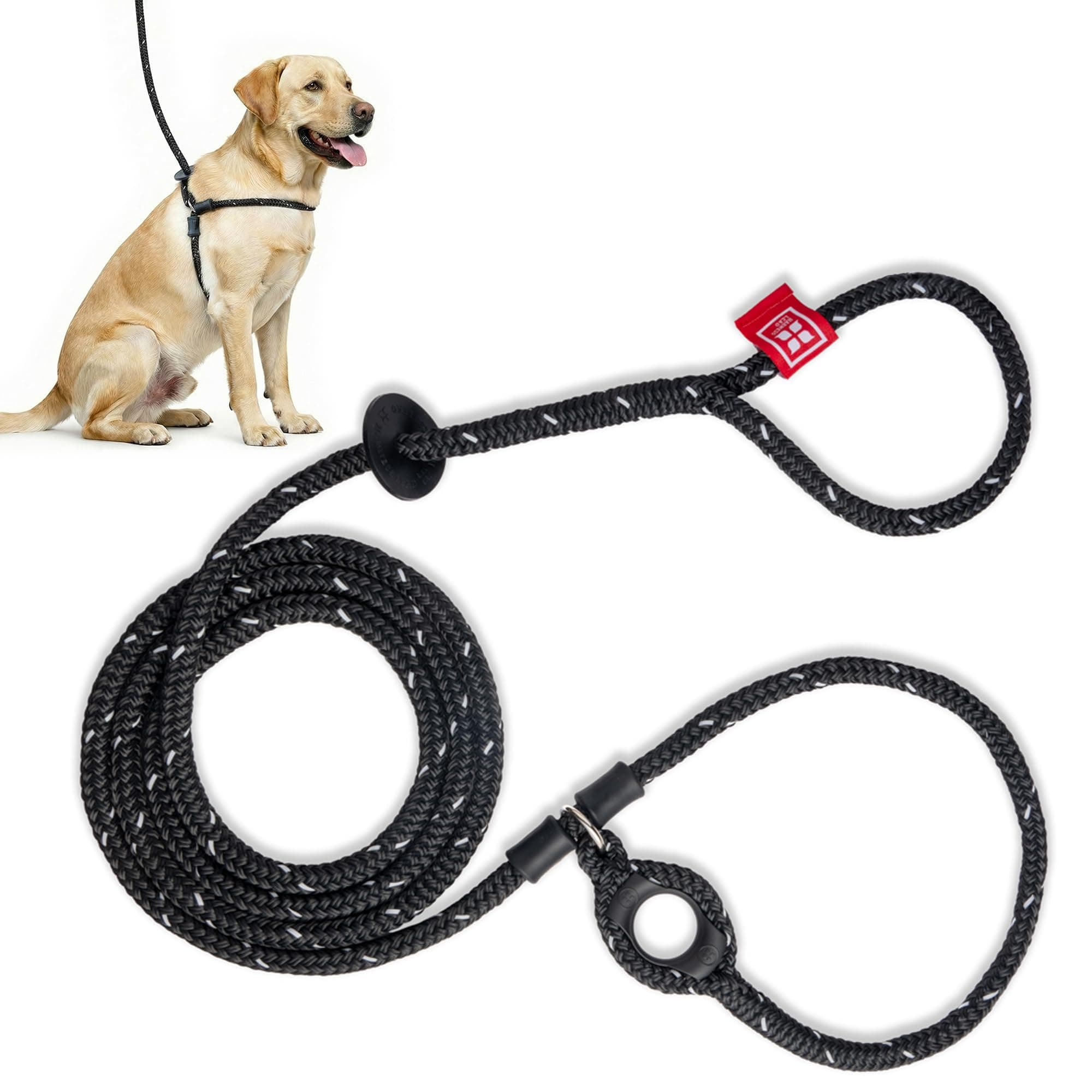 Harness Lead Escape Resistant, Reduces Pull Dog Harness, Medium/Large, Black