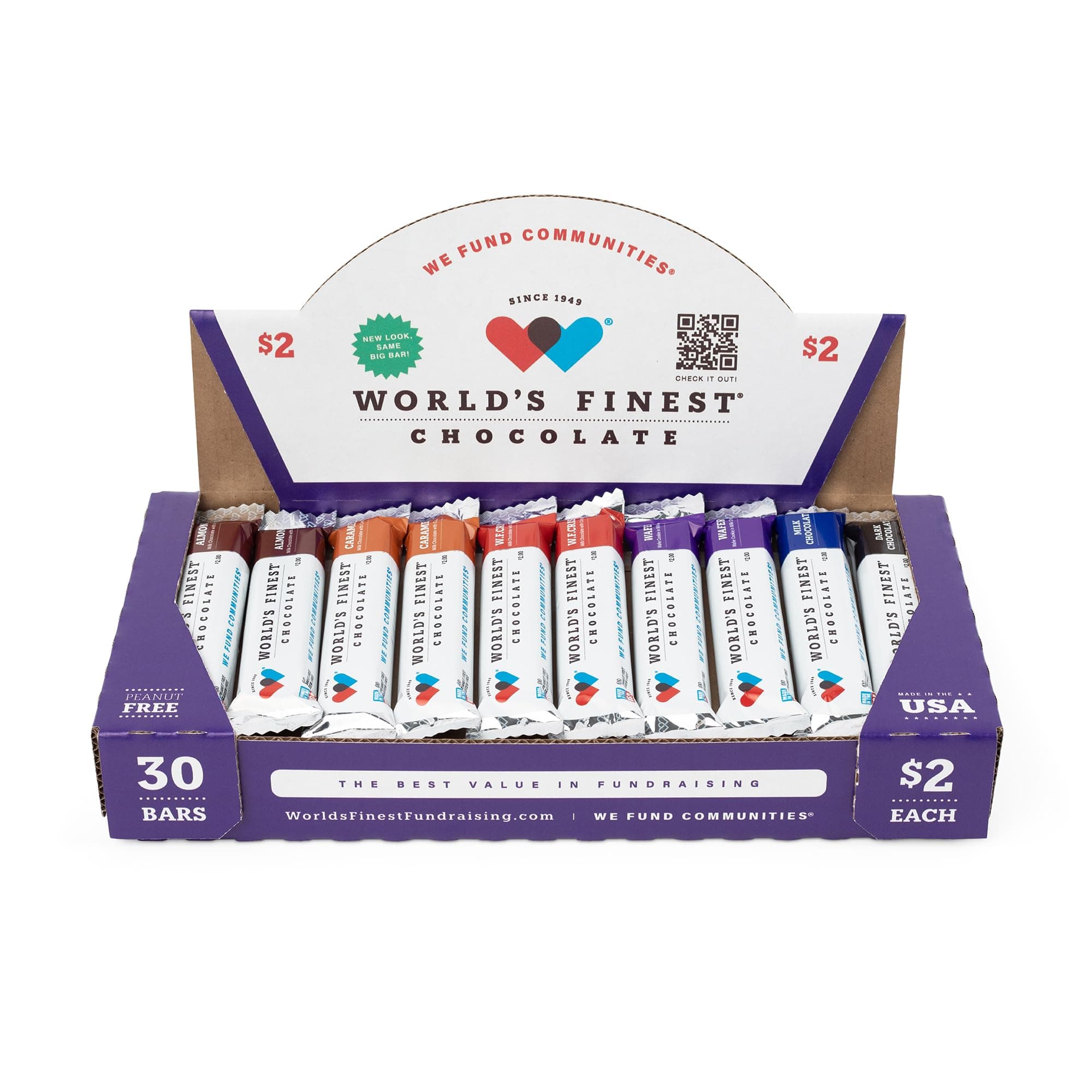 World's Finest® Chocolate - 30 Candy Bar - Fundraising Chocolate Variety Pack