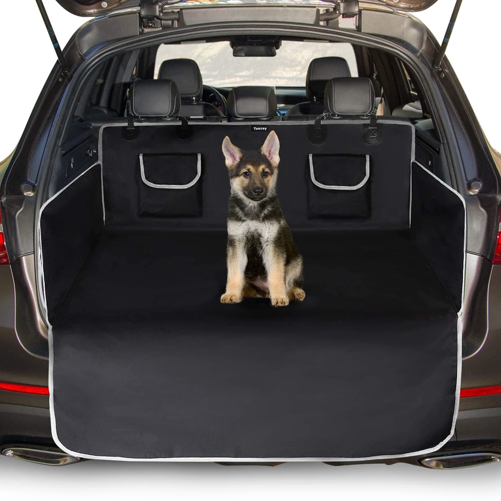 Toozey Car Boot Protector for Dogs, Universal Non‑Slip Boot Liner with Side & Bumper Protection, Waterproof Dog Car Boot Cover, Durable & Easy‑Clean – Black