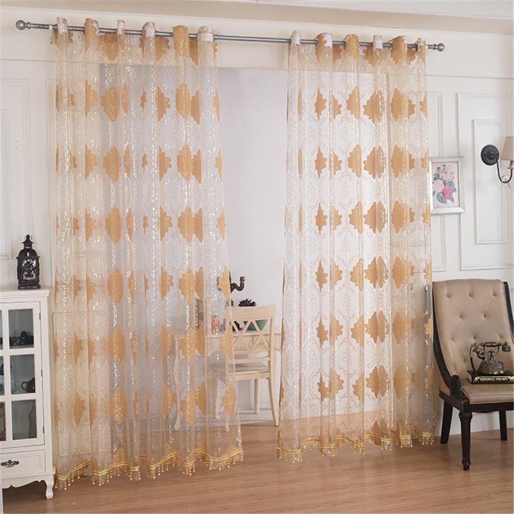 Linen Embroidered Voile Curtains White Sheer Curtains for Living Room for Bedroom Tulle Window Curtains 200cmx270cm(80x108-inch)-1 Piece , 1