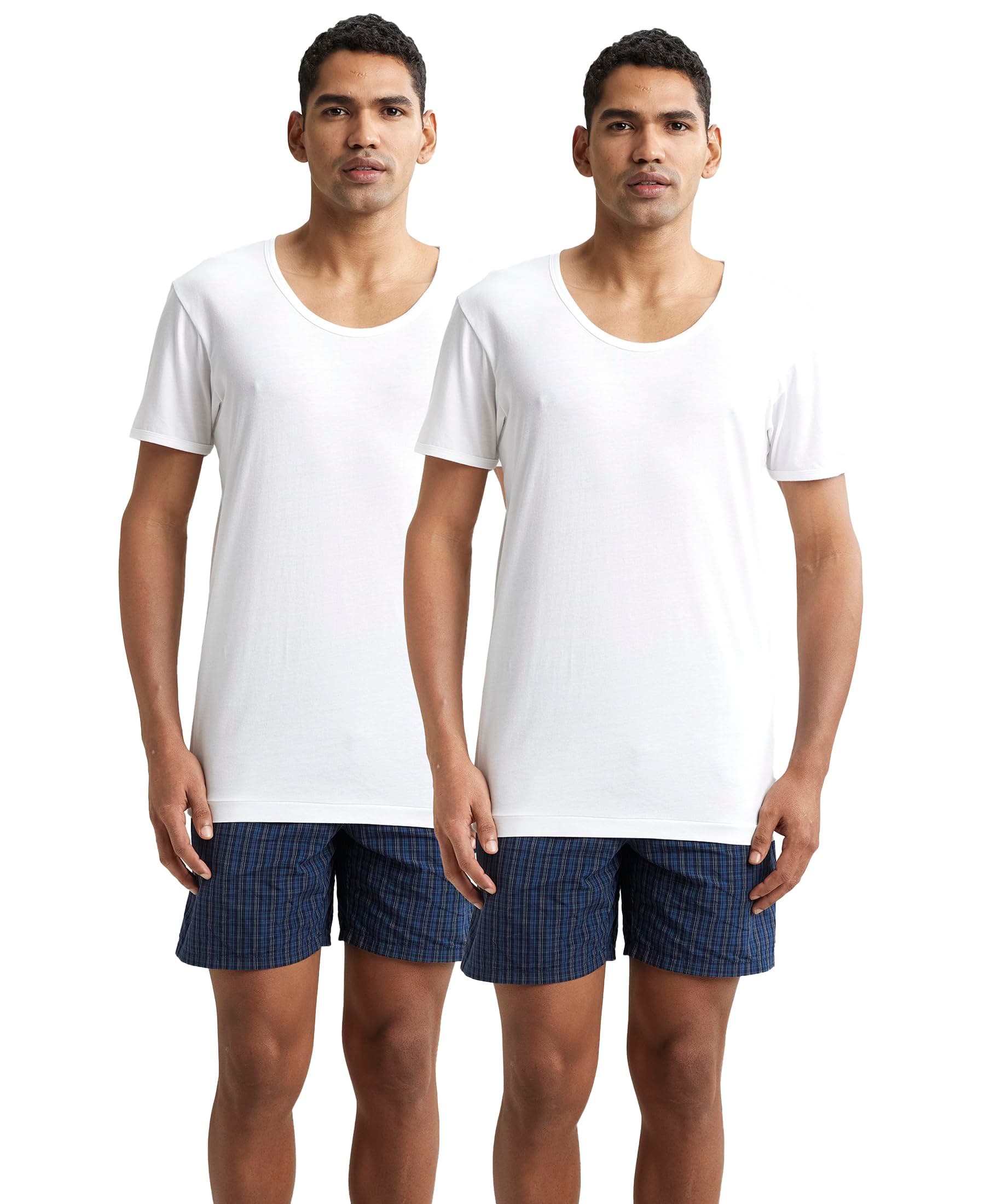 Men's Half Sleeve Round Neck Vest (Pack of 2)