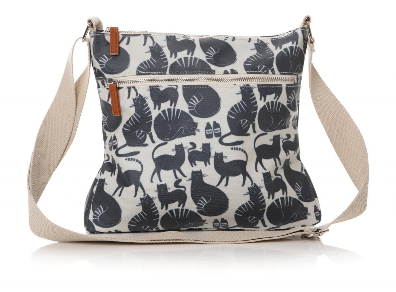 Beautiful Kitty Cat and Friends Matte Oilcloth Ladies Messenger Fashion Bag Handbag