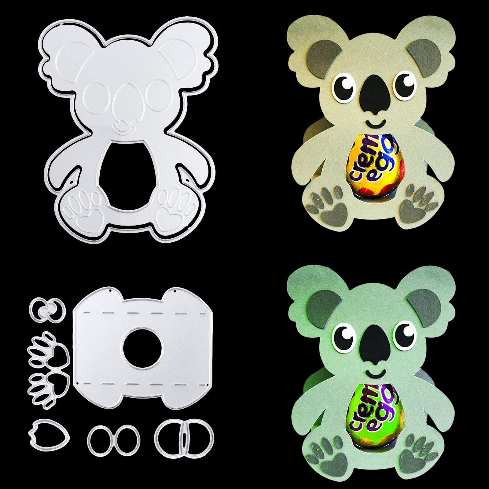 OOTSR Koala Cutting Dies, Easter DIY Craft Carbon Steel Embossing Template, Embossing Tool for Album Paper Card Making Scrapbooking DIY Etched Dies Craft (Koala)
