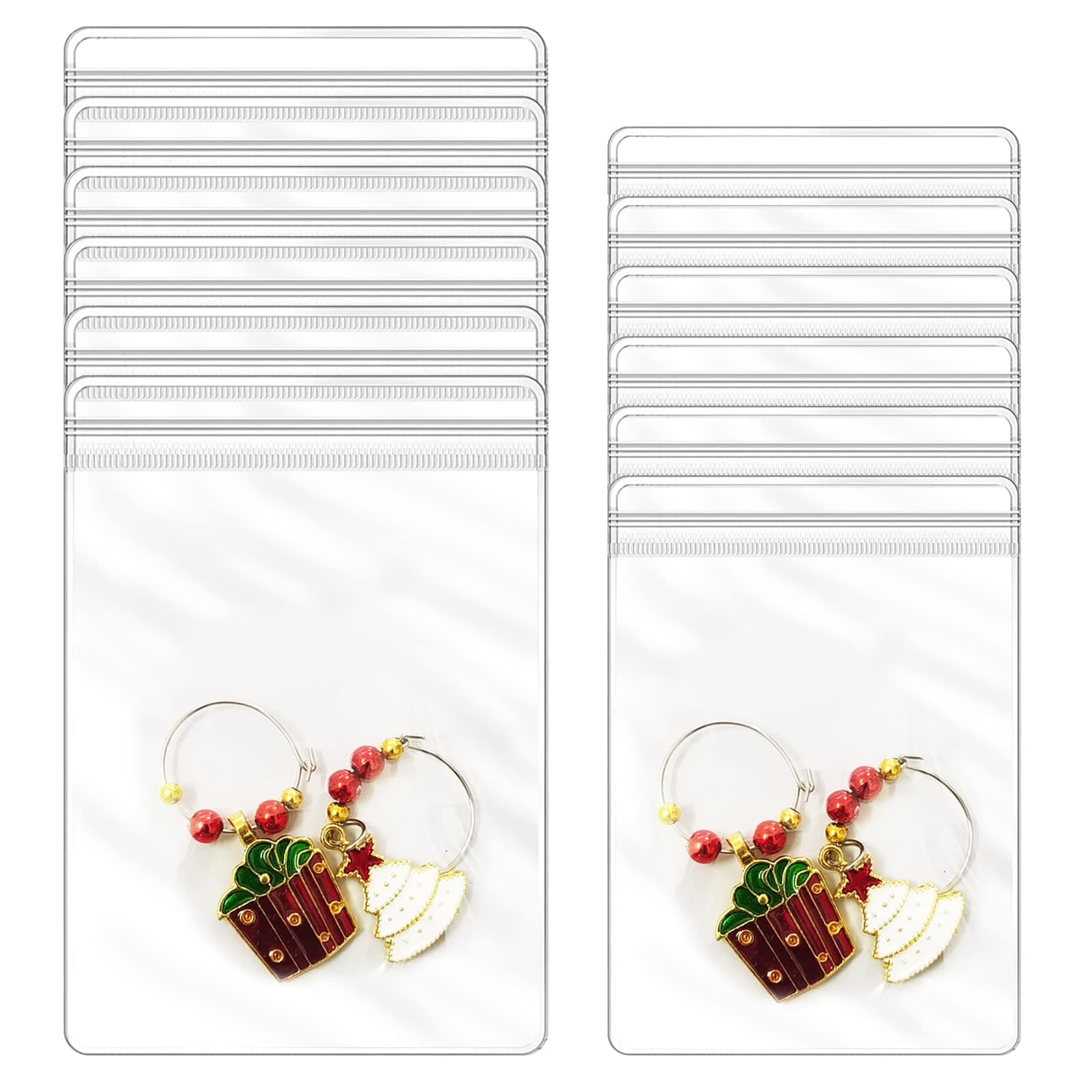 – 200 Pieces Transparent Anti Tarnish Jewelry Storage Pvc Zipper Lock Bag, Clear Self Seal Anti Oxidation Plastic Small Bag for Jewelry Earring Ring Necklace Organizer (6x8cm + 7x10cm)