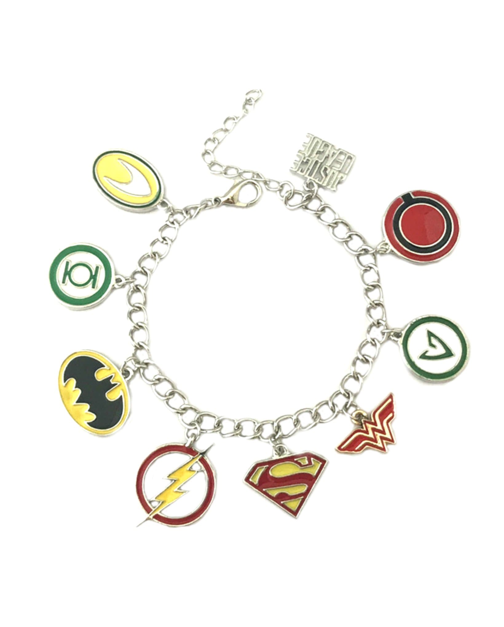 US FAMILY Justice League DC Comics Movie Theme Multi Charms Jewelry Bracelets Charm by Family Brands
