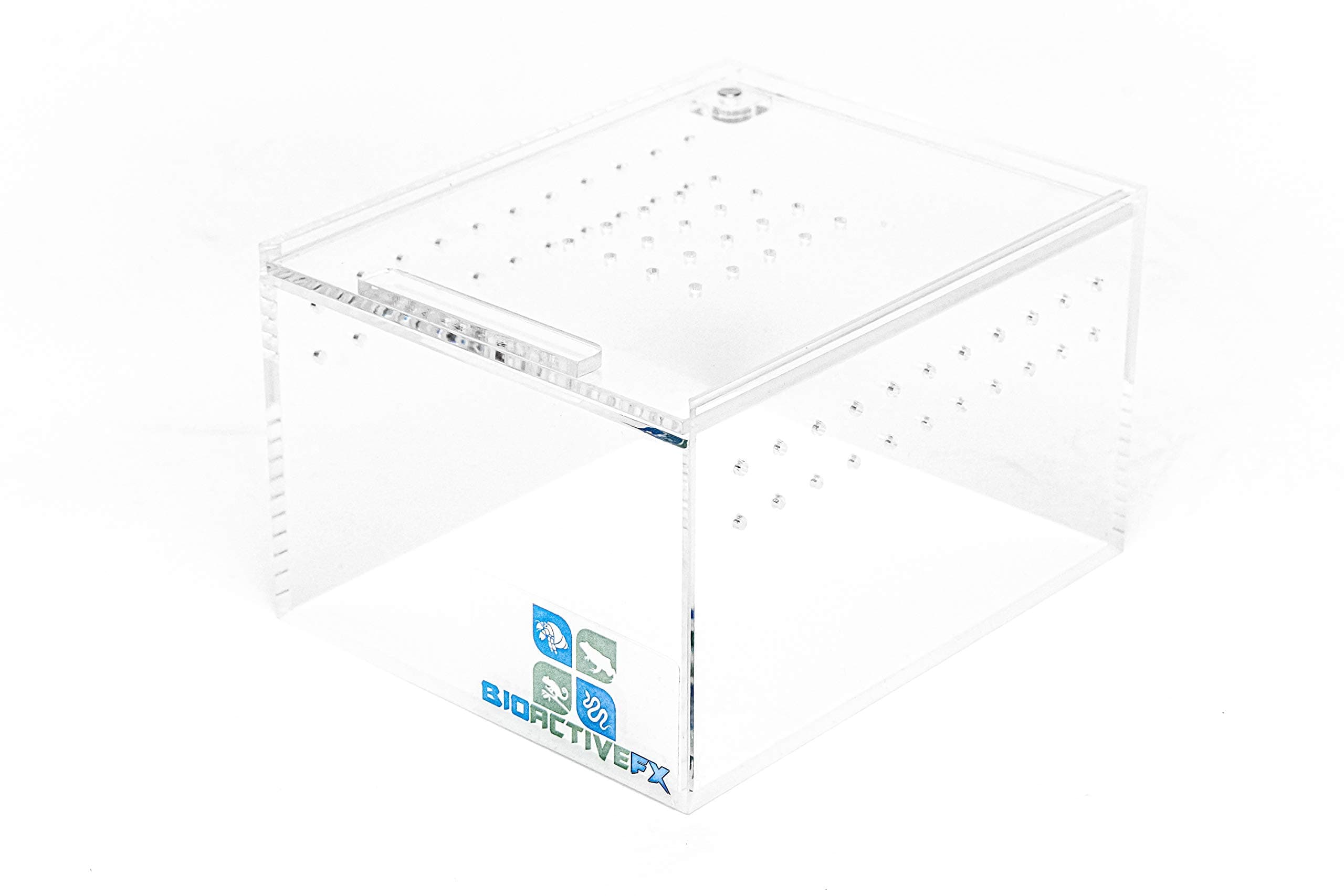 BioactiveFX 0.26 Gallon Magnetic Acrylic 5x4x3 Inch Mini Nano Flat/Long Enclosure Reptile Terrarium Cage Tank Tarantula Scorpion Sling Isopods Lizards Invertebrates Insects Mantis Snake Gecko Frog