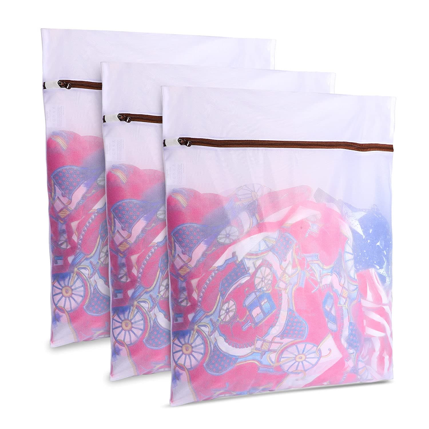 GOGOODA Mesh Laundry Bags for Delicates Durable Protective Wash Bags Travel Storage Bags for Intimates Lingerie, 3PCS（3M）