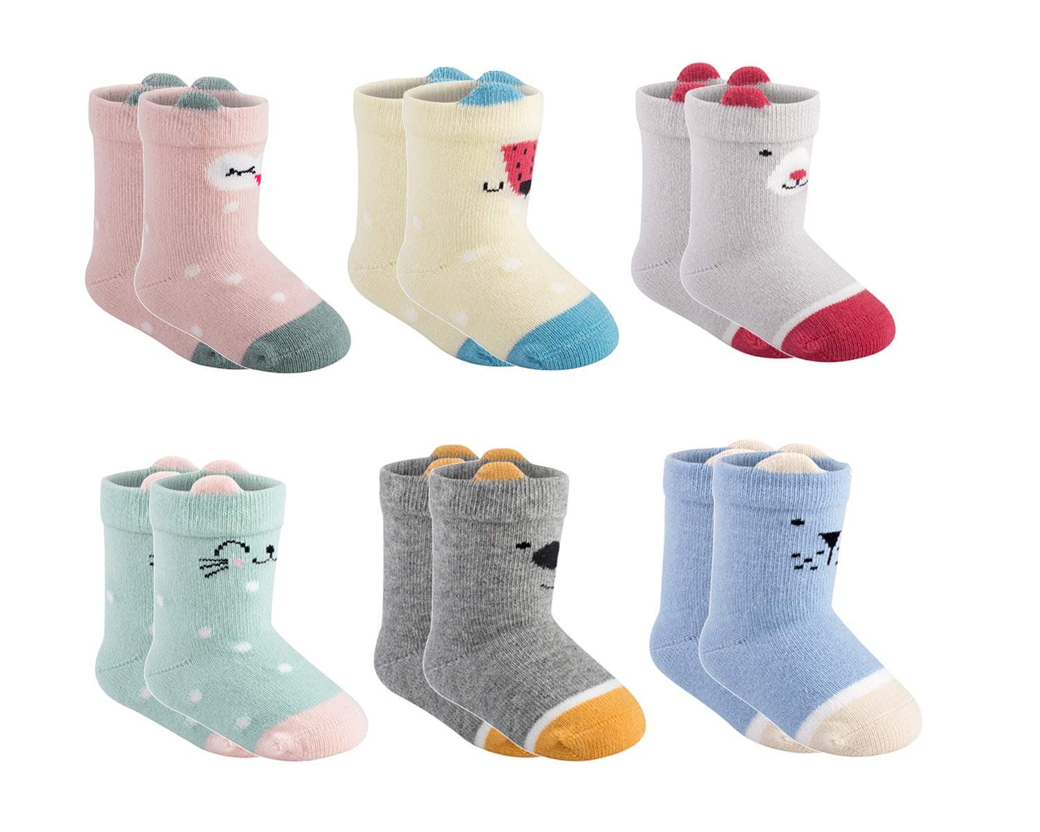 Newborn Baby Socks - 6 Pairs Girls And Boys Infant Socks 0-6 Months Gifts