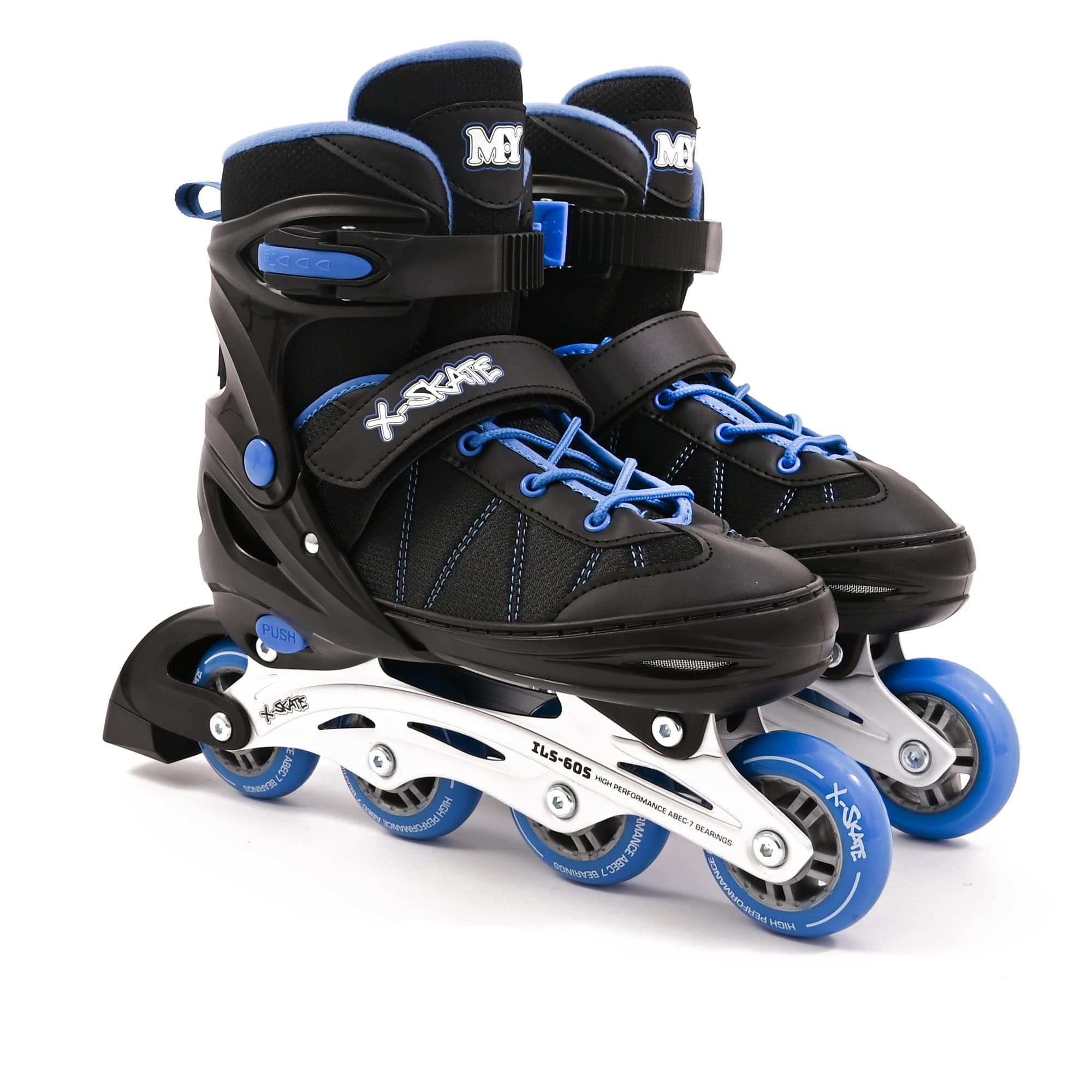 M.Y X-Skate Adjustable Inline Roller Skates with Built In Adjusters Kids Roller Boots for Boys & Girls