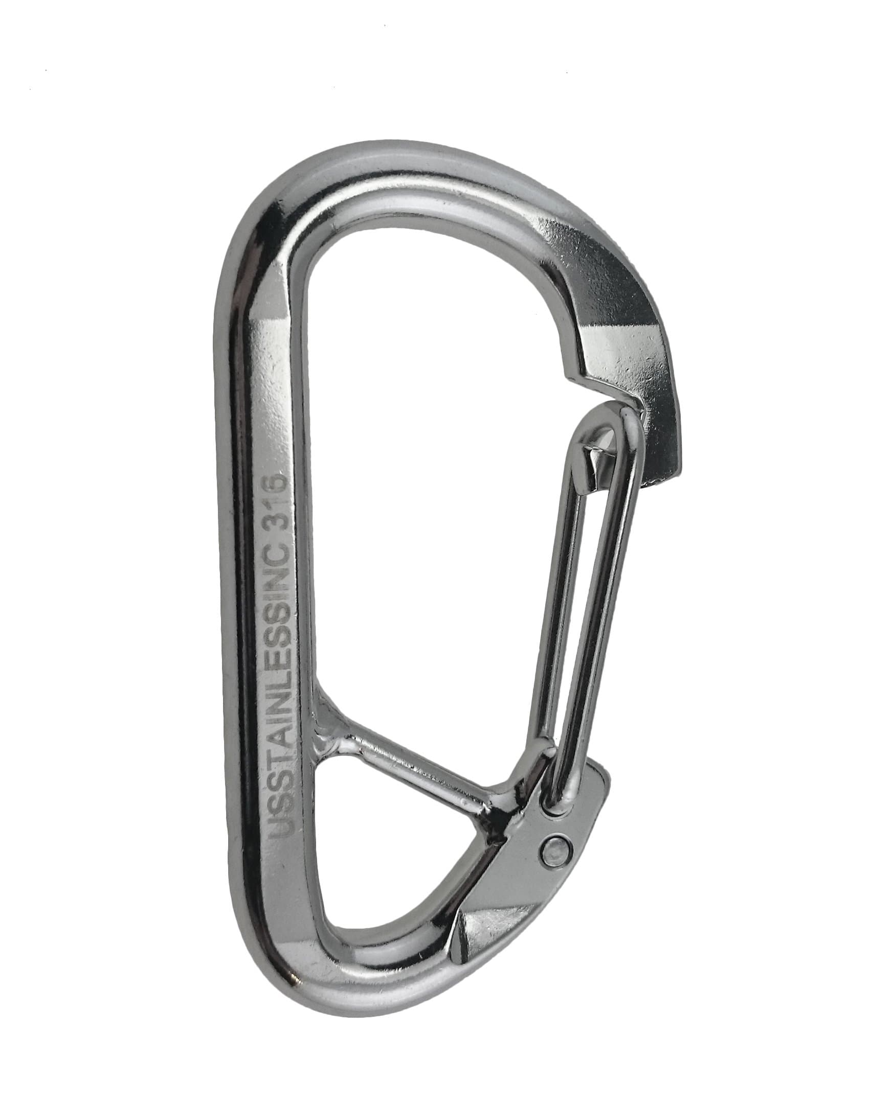 US STAINLESS Stainless Steel 316 Spring Hook Carabiner 3/8" (10mm) Marine Grade Safety Clip Forged