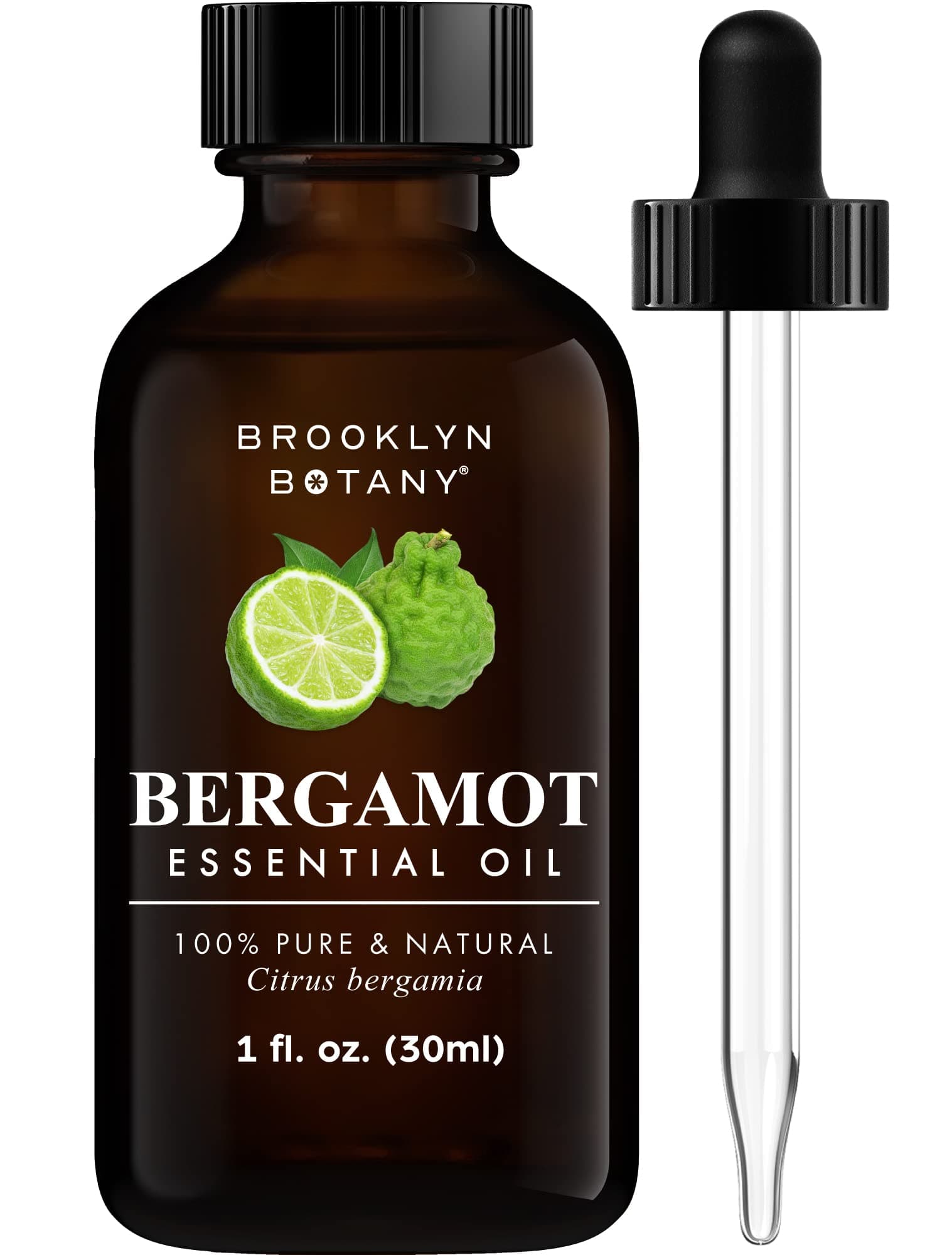 Brooklyn Botany Bergamot Essential Oil - 100% Pure and Natural - Premium Grade Oil with Dropper - for Aromatherapy and Diffuser - 1 Fl Oz
