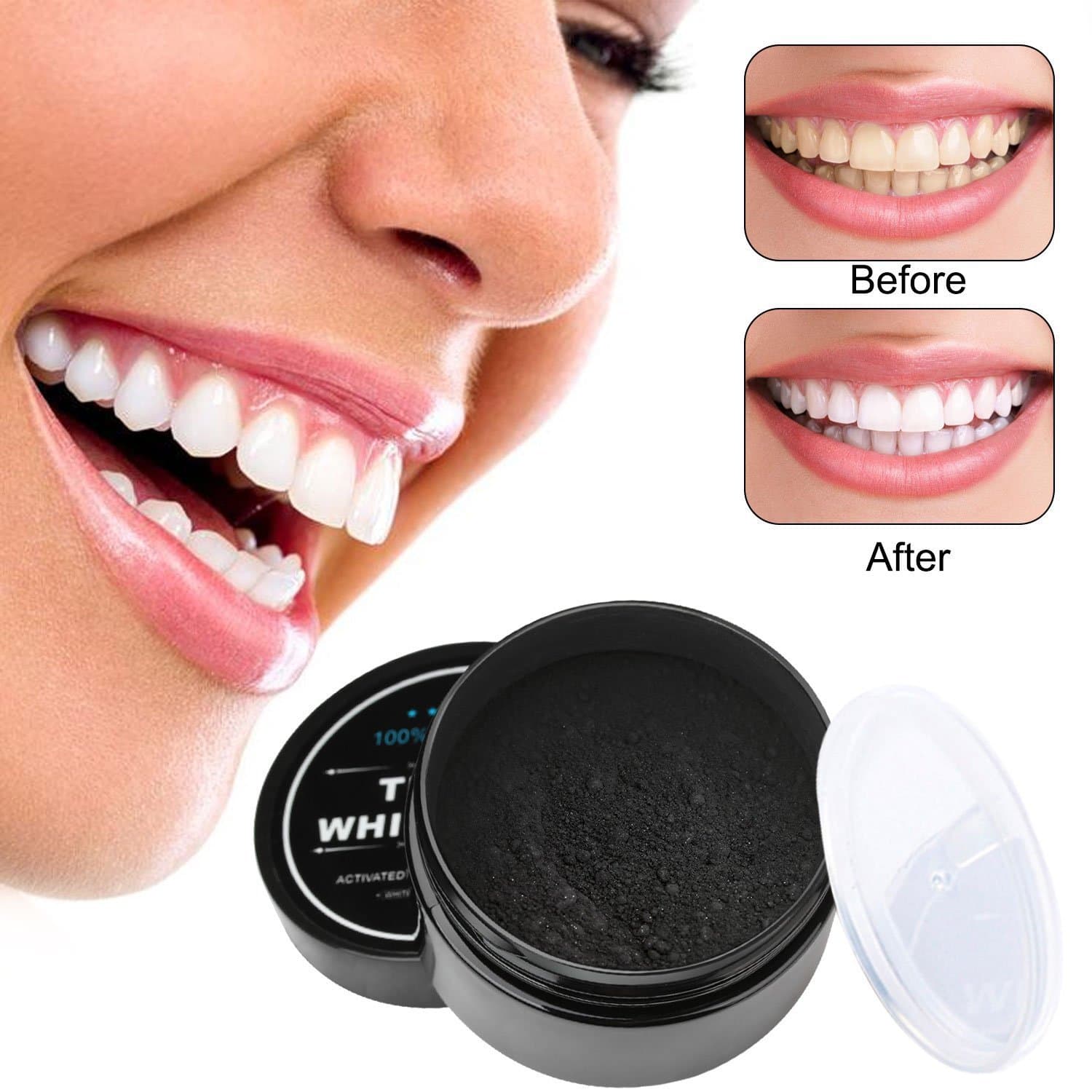 Activated Charcoal Natural Teeth Whitening Powder by Repou,Tooth Cleaning- Detoxify Your Mouth & Enjoy Oral Hygiene