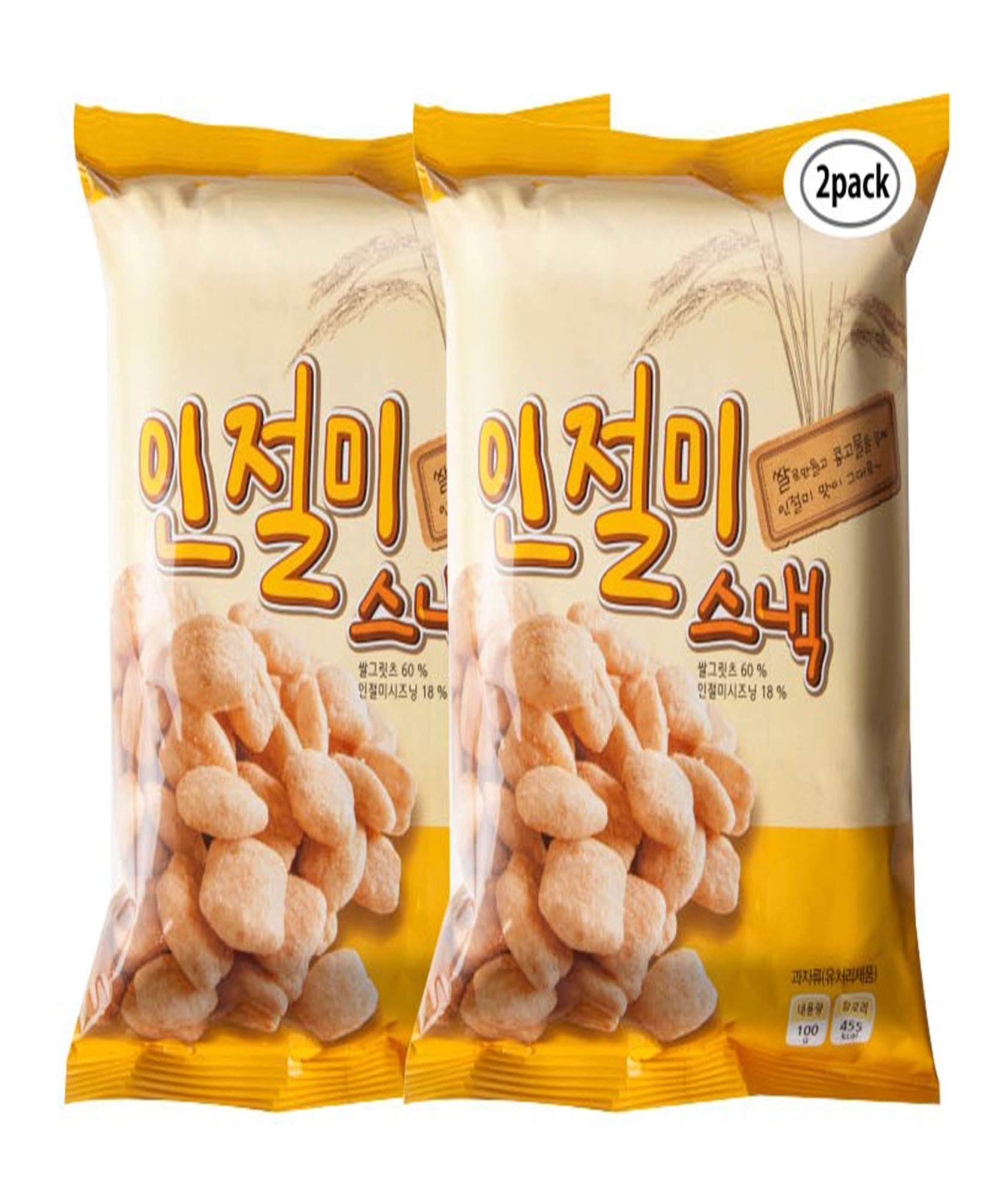 Woori Food Injeolmi Premium Korean Food Rice Cake Korean Snacks 7.05oz(200g) Making with Korean Rice and Not Fry In Oil (Pack of 2) 인절미 스낵