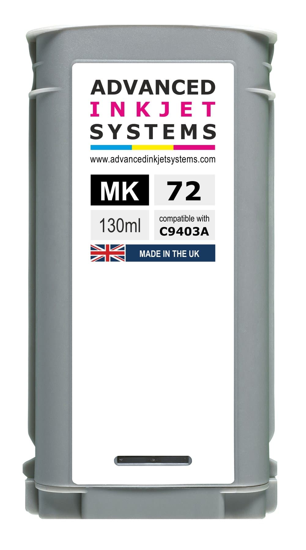 U.K. Manufactured 130ml 72 130ml Matte Black Ink Cartridge (C9403A) For HP Designjet T610 T620 T770 T790 T1120 T1200 T1300 T2300