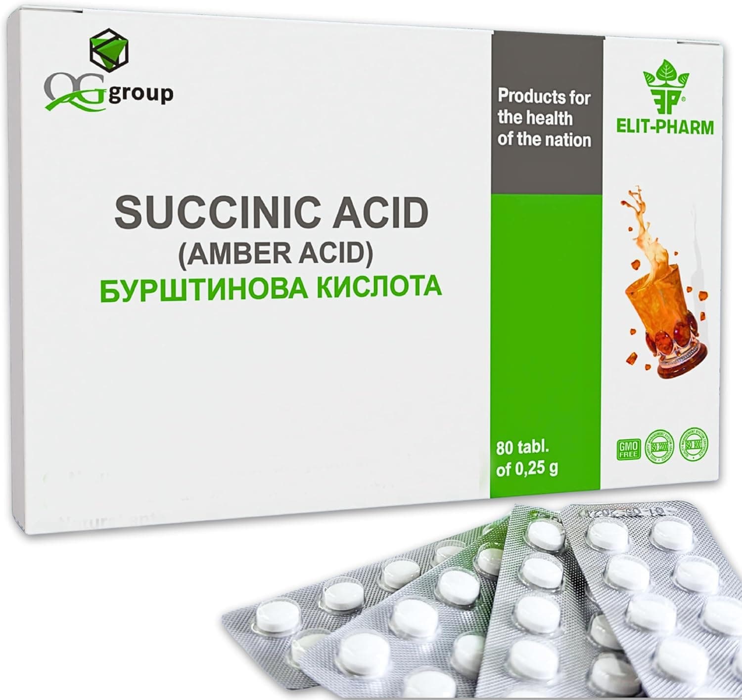Succinic Acid Amber Acid 80 tabs/0.25g