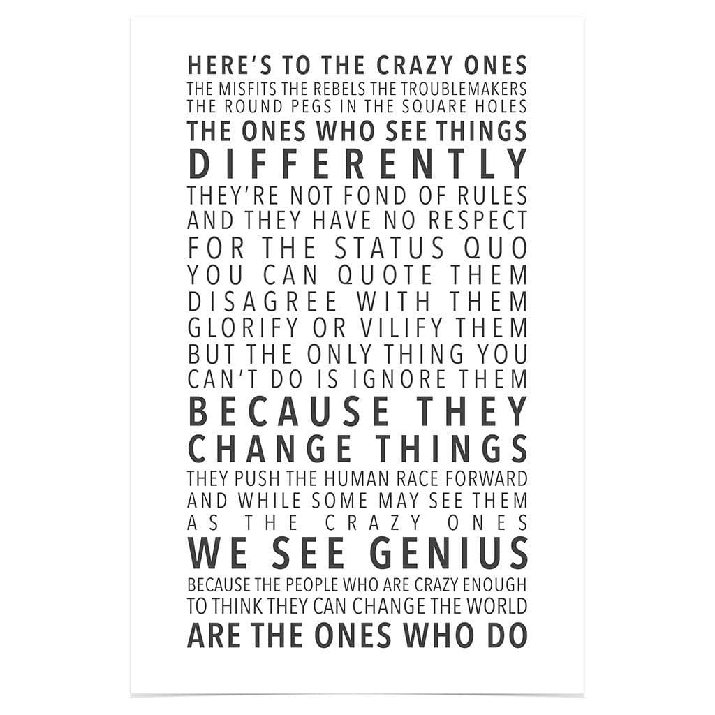 WonderwallPoster WP005A3 Apple Think Different Poster Steve Jobs Fanboy Fan Articles – DIN A3 29,7 x 42 cm (more sizes available) – very precious print