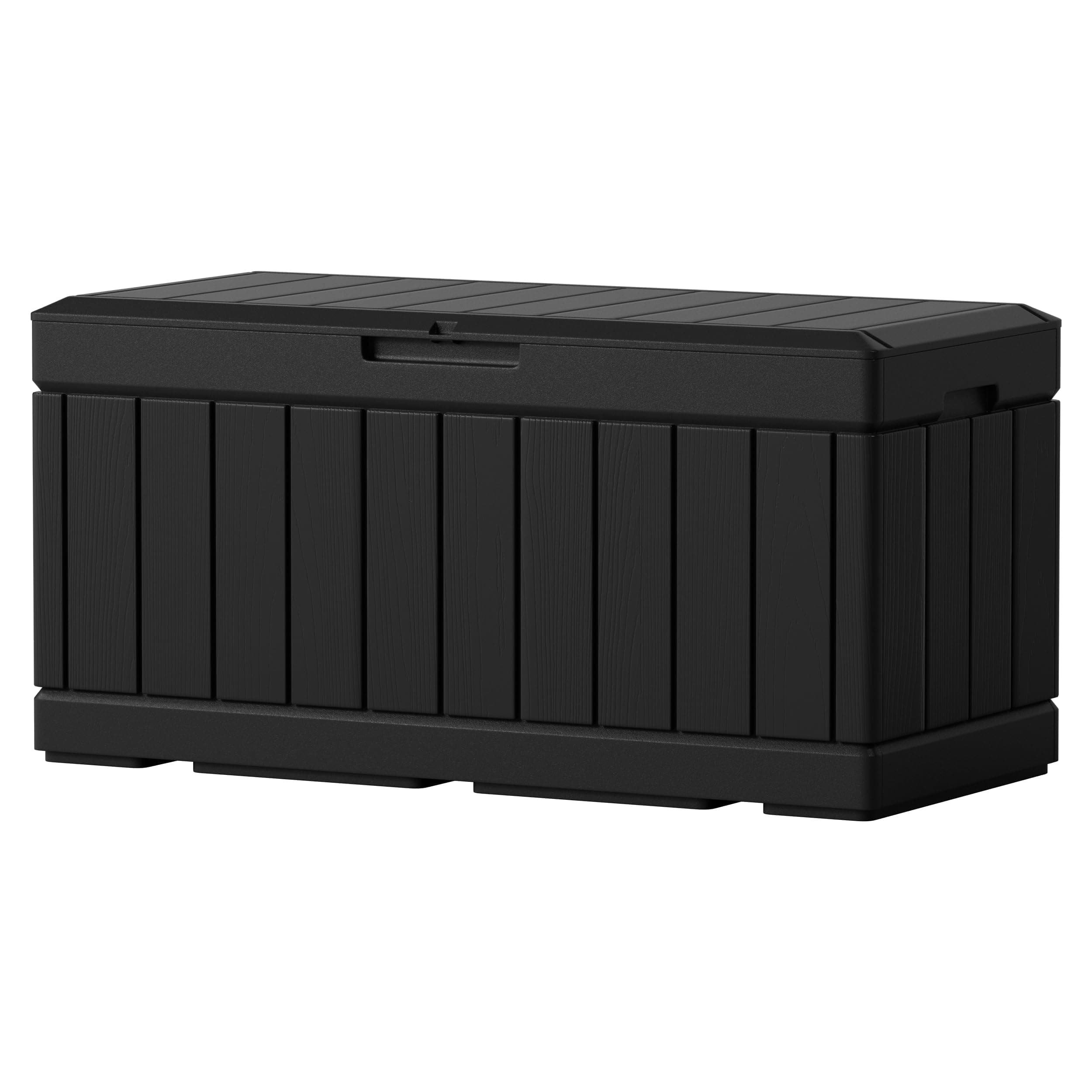 Homall 85 Gallon Large Resin Deck Box Waterproof Outdoor Storage with Padlock Indoor Outdoor Organization and Storage Container for Patio Furniture Cushions, Garden Tools (Black)