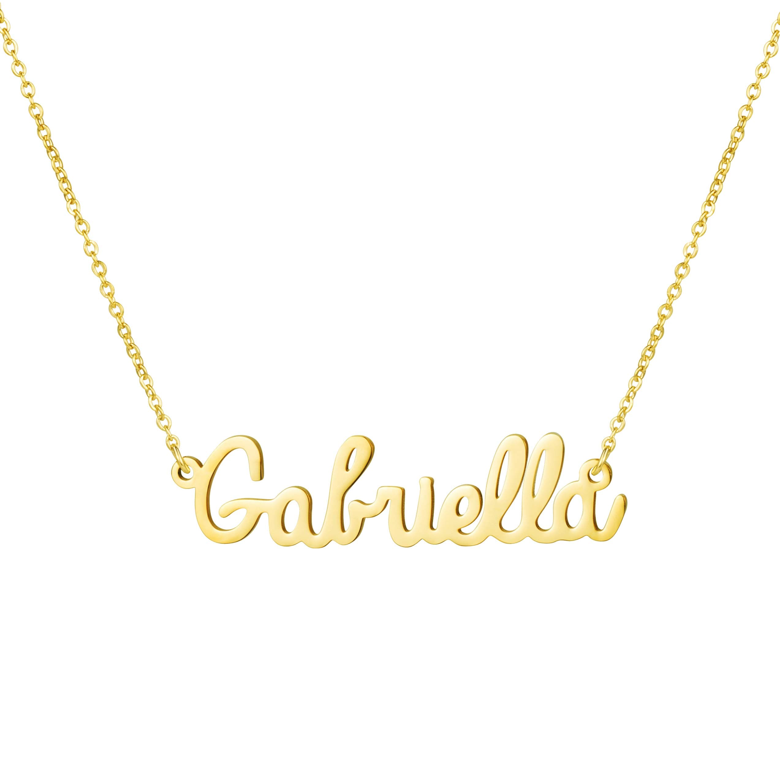 YiyangPersonalized Name Necklace 18K Gold Plated Stainless Steel pendant Jewelry Birthday Gift for Girls