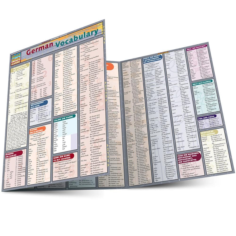 German Vocabulary: QuickStudy Laminated Reference Guide (QuickStudy Academic)