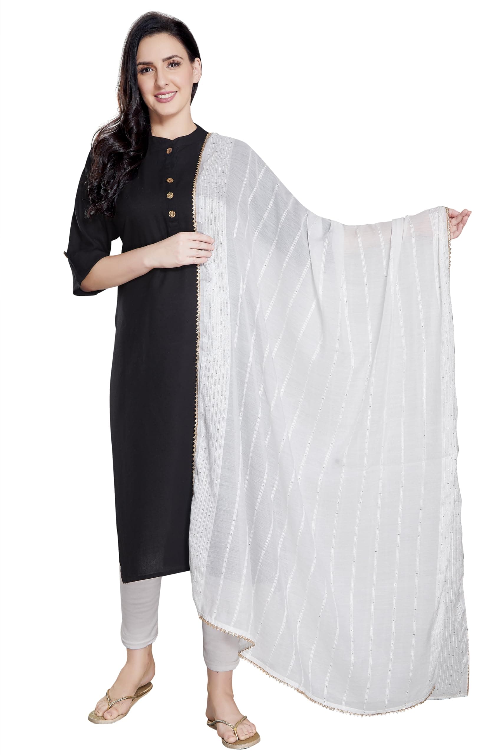 RANI SAAHIBAWomen's Cotton Embroidered Dupatta