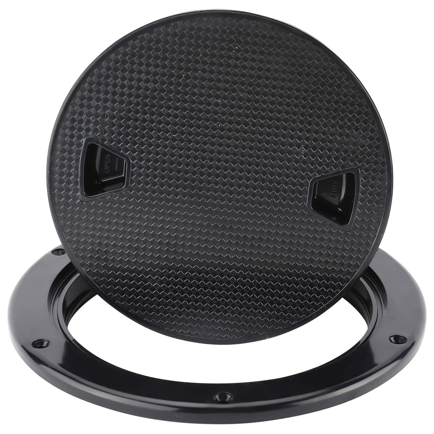 HYDDNice 6" Boat Deck Cover with Detachable Cover 198mm Boat Round Non Slip Inspection Hatch Deck Plate Access & Lid Round Non-Slip RV Black