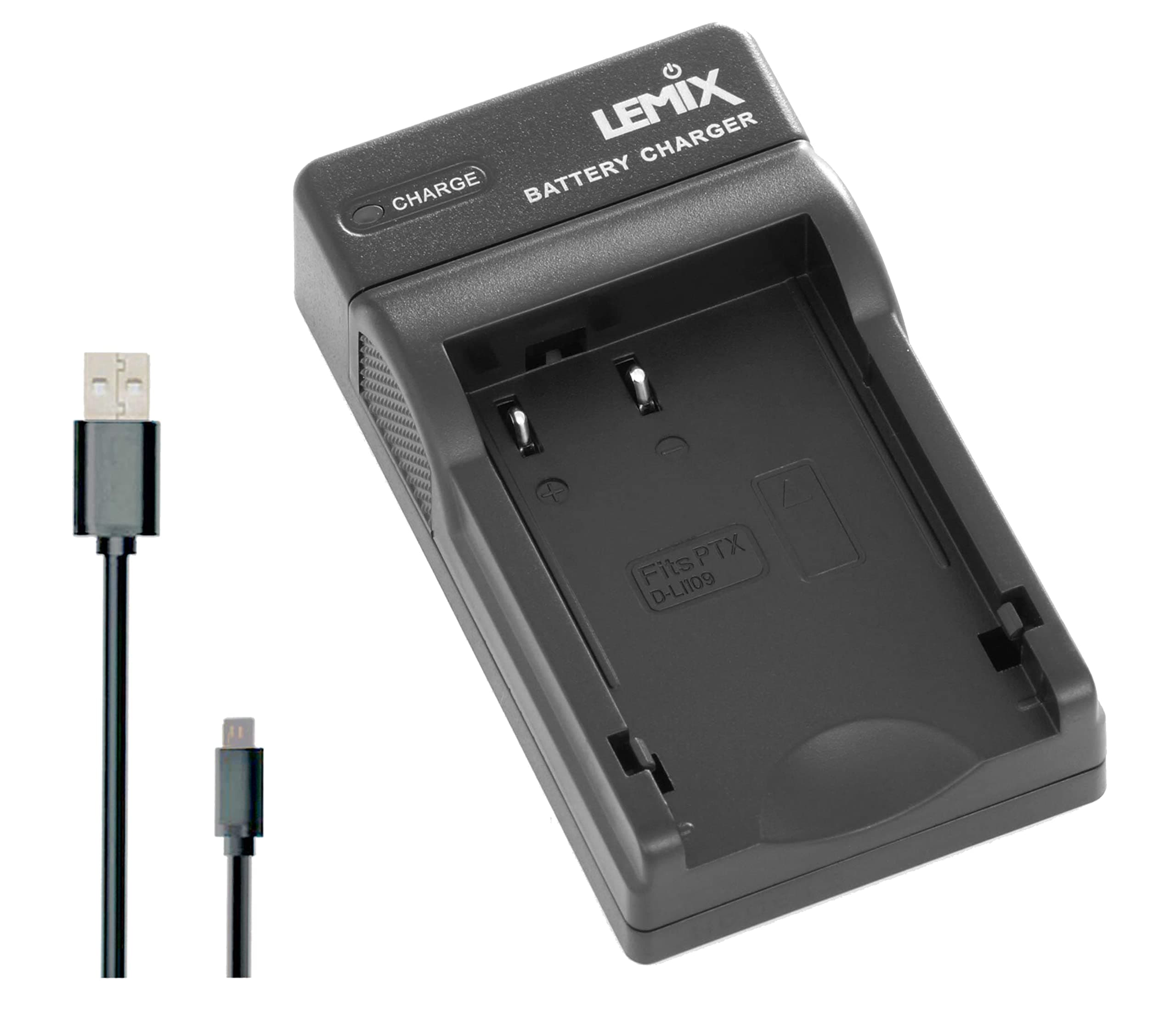 Lemix (Pen-DLi109) Ultra Slim USB Charger Compatible with Pentax D-Li109 Battery & Listed PENTAX/RICOH DSLR Models inc. PENTAX KF, KP, KR, KS1, KS2, K30, K50, K70, K500