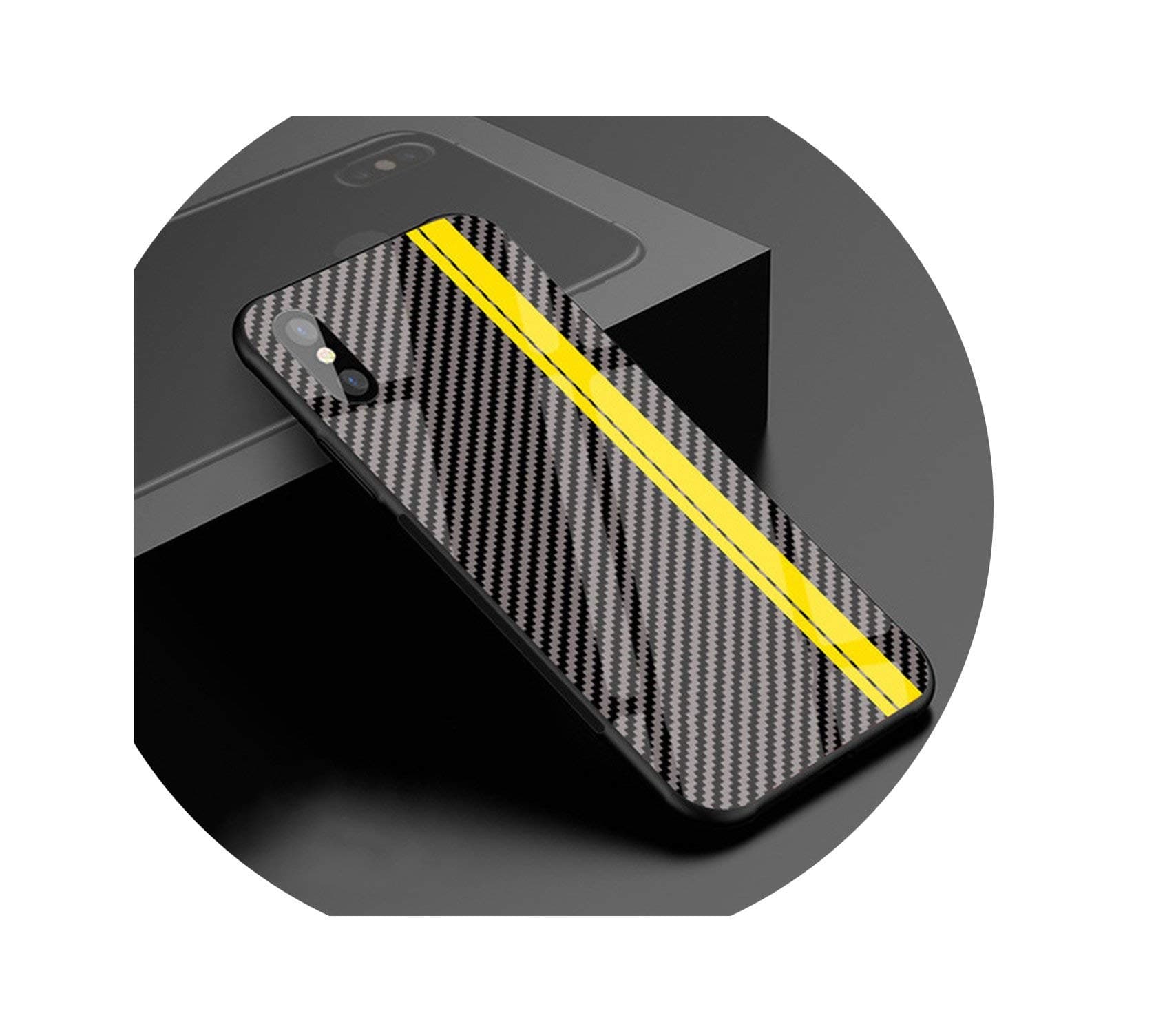 Motorsport RS AMG Carbon Fiber Cover Case for iPhone 6 6S Plus 7 8 Plus X XS MAX XR Mirror Luxury Tempered Glass Car Phone Cases,AMG1,for iPhone 7 Plus