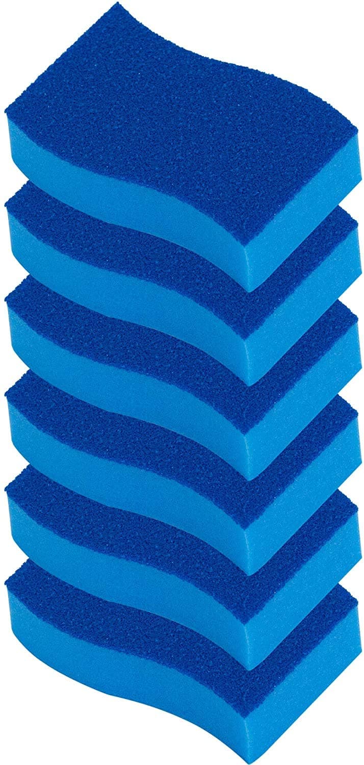 ELITRA HOME Heavy Duty Scrubber Sponge, with Smell Resistant Hydrophilic Foam Technology, Odorless - Blue - (6 Pack)