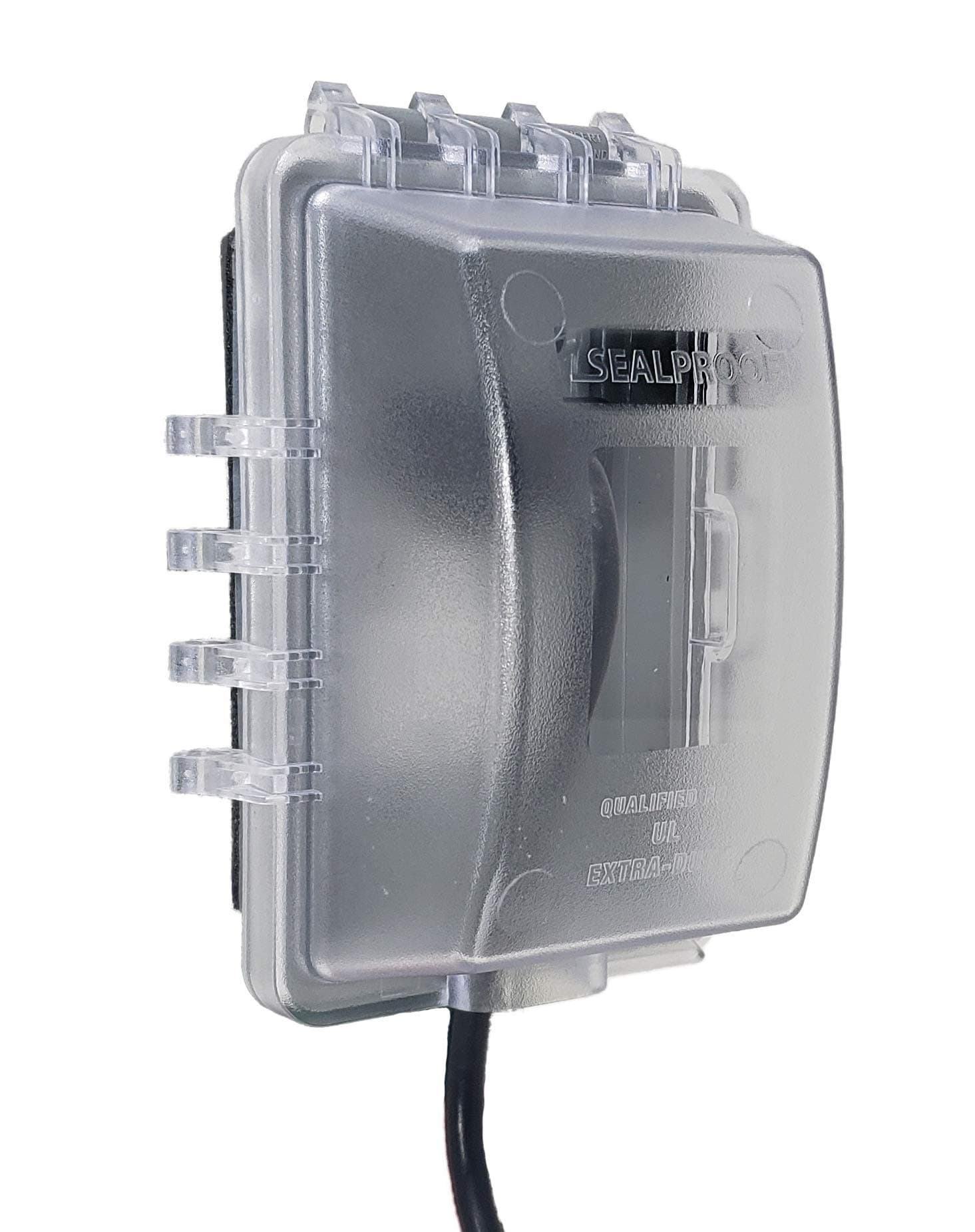 Sealproof 1-Gang Weatherproof in Use Electrical Power Outlet Cover, Single Gang Outdoor Plug and Receptacle Protector, Lockable, UL Extra Duty Compliant, 18-in1, Plastic Clear Frost