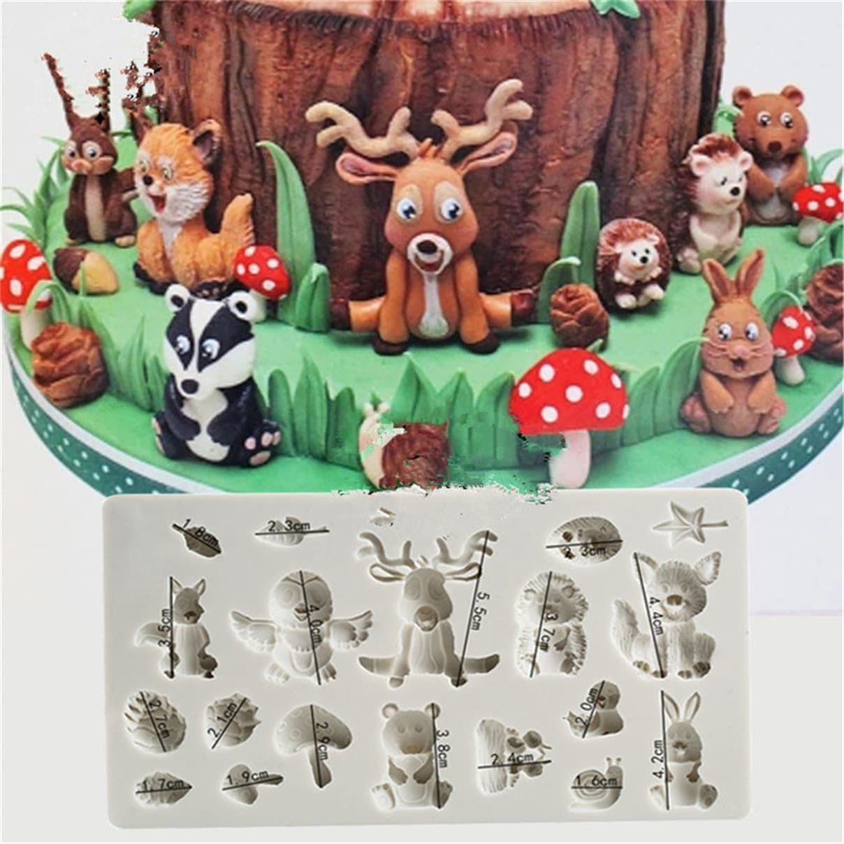Danzh Forest Animals Theme Cake Mold 3D Silicone Mold Cake Decoration Mould Chocolate Sugarcraft Fondant Mold Cake Decorating Baking Tools